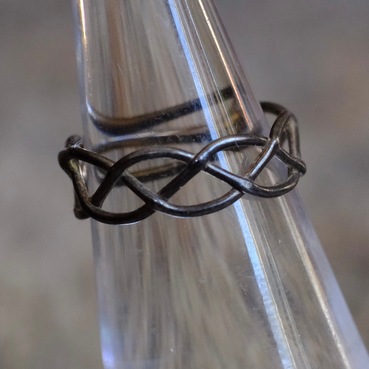 Vintage Sterling Silver Modernist Band 4.25