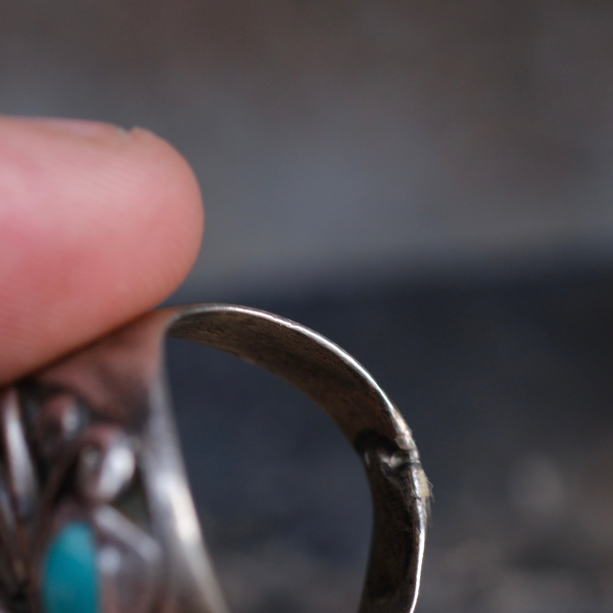 Vintage Sterling 2-Stone Turquoise Ring 9.25