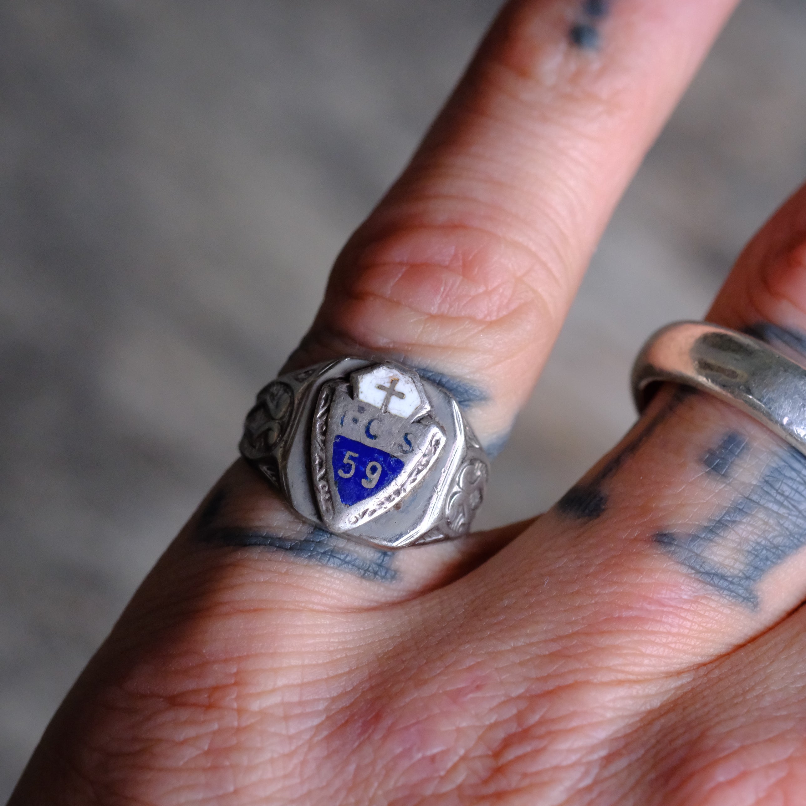 Vintage Sterling 1959 Signet Ring 5.5