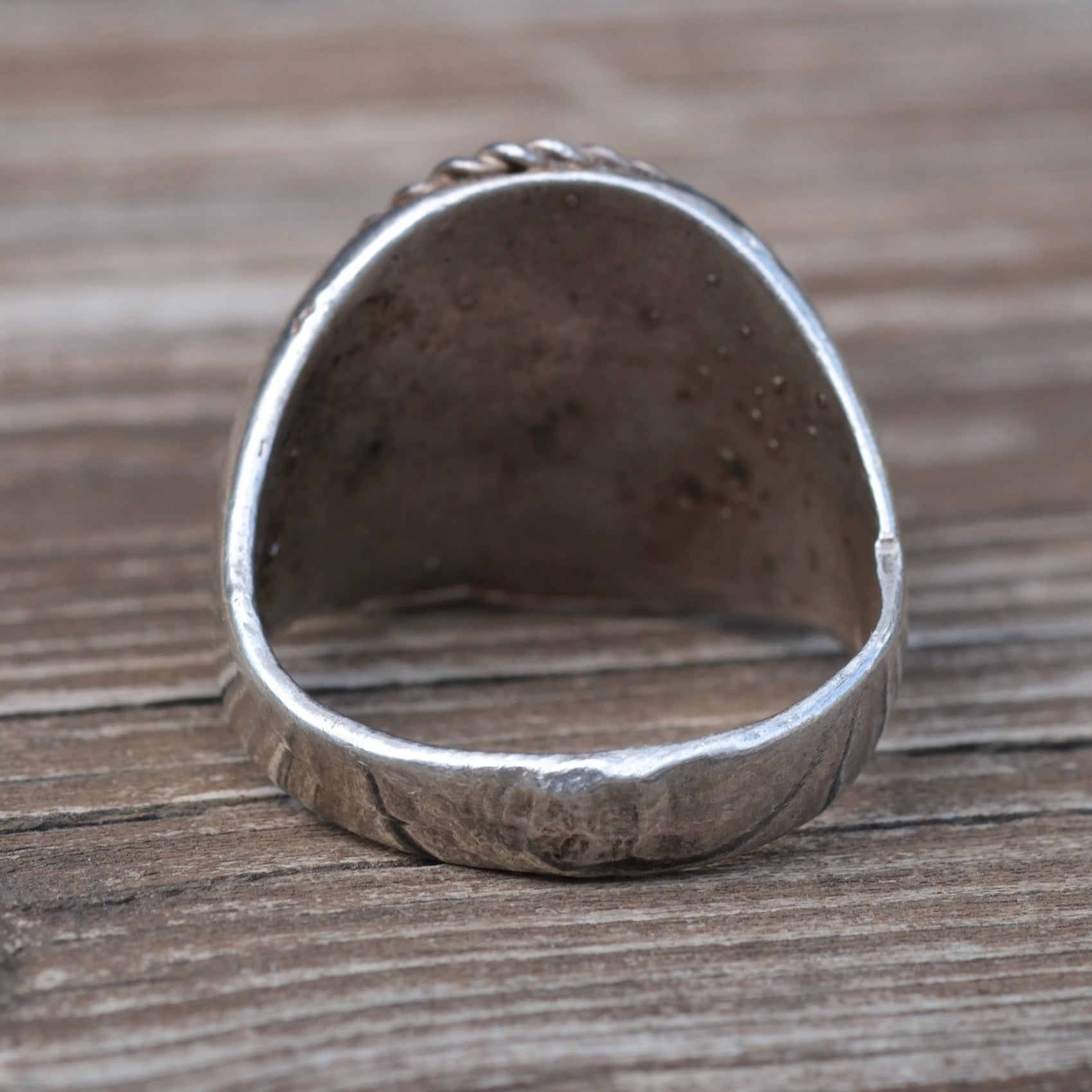 Vintage Sterling Chunky Turquoise Ring 10.25