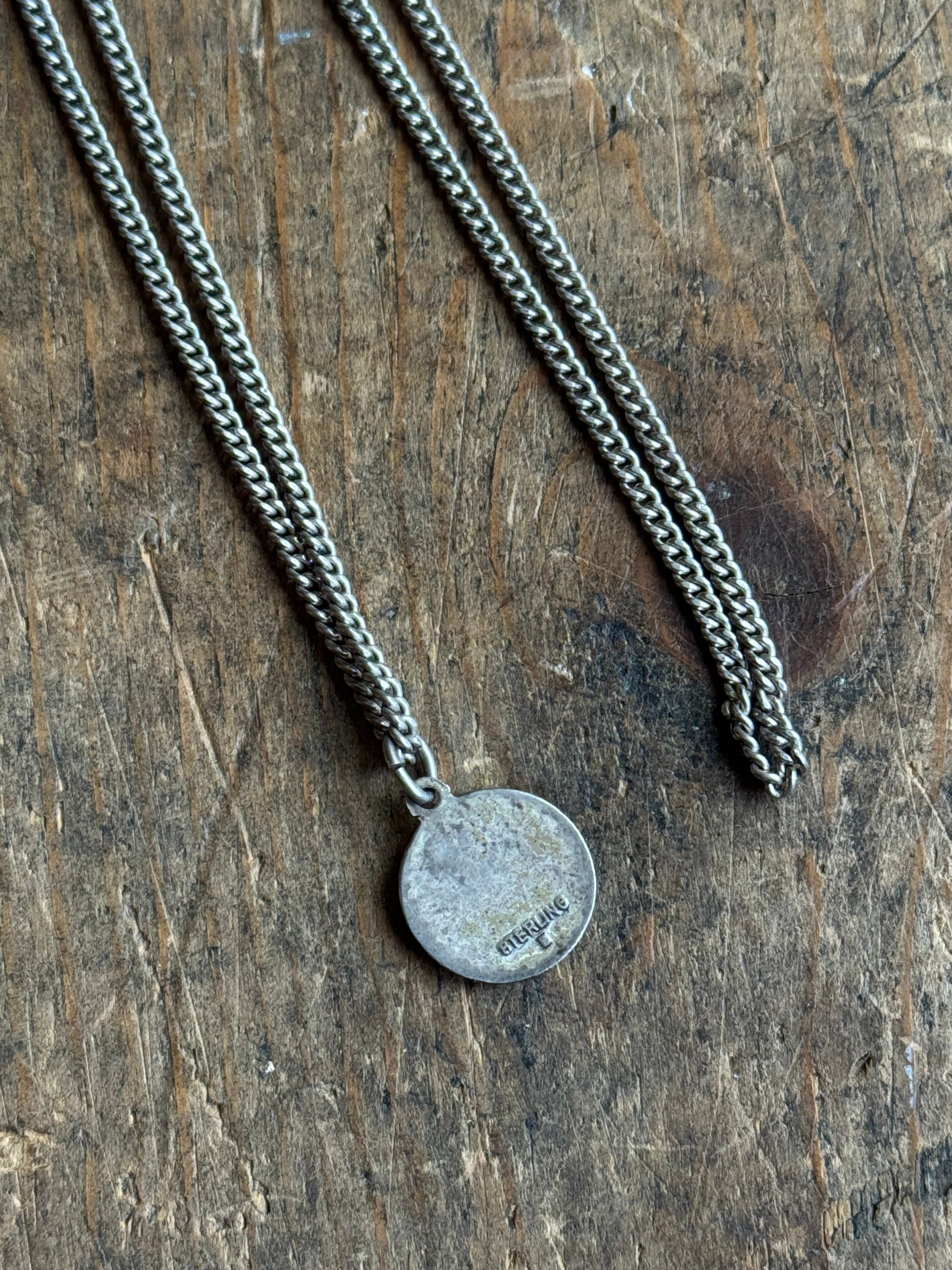 Vintage Sterling Silver Eternal Father Necklace