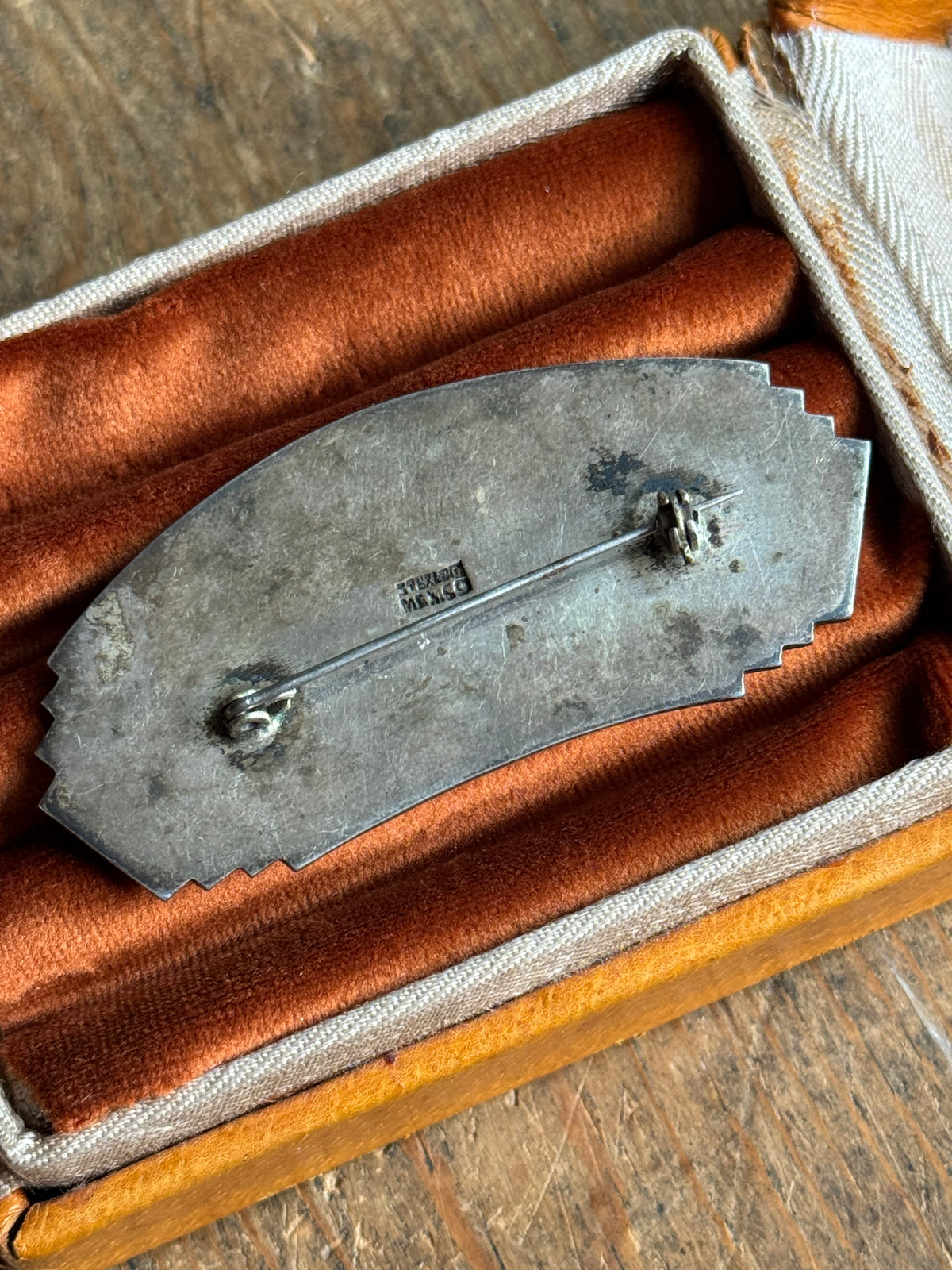 Vintage Sterling Silver Aztec Pin