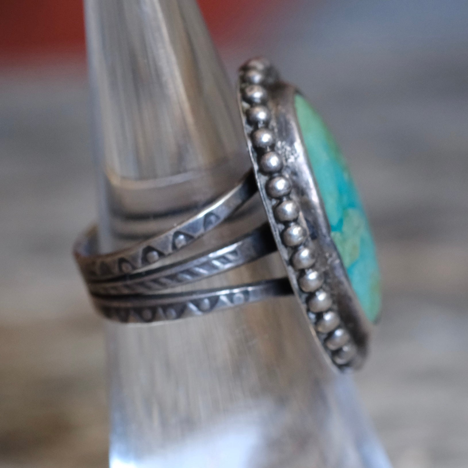 Vintage Sterling Turquoise Ring 5.25