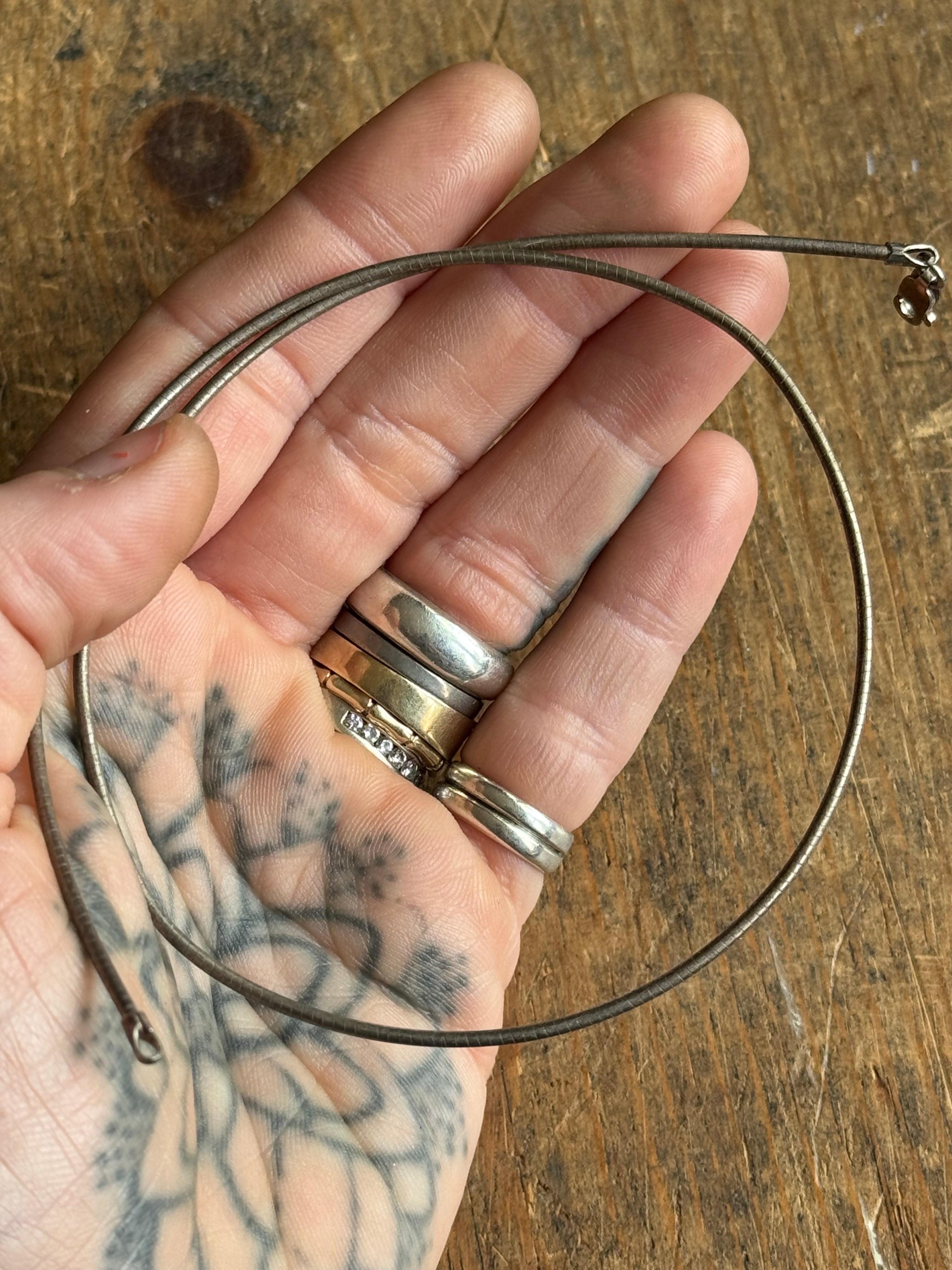 Vintage Sterling Silver 16” Snake Chain Collar