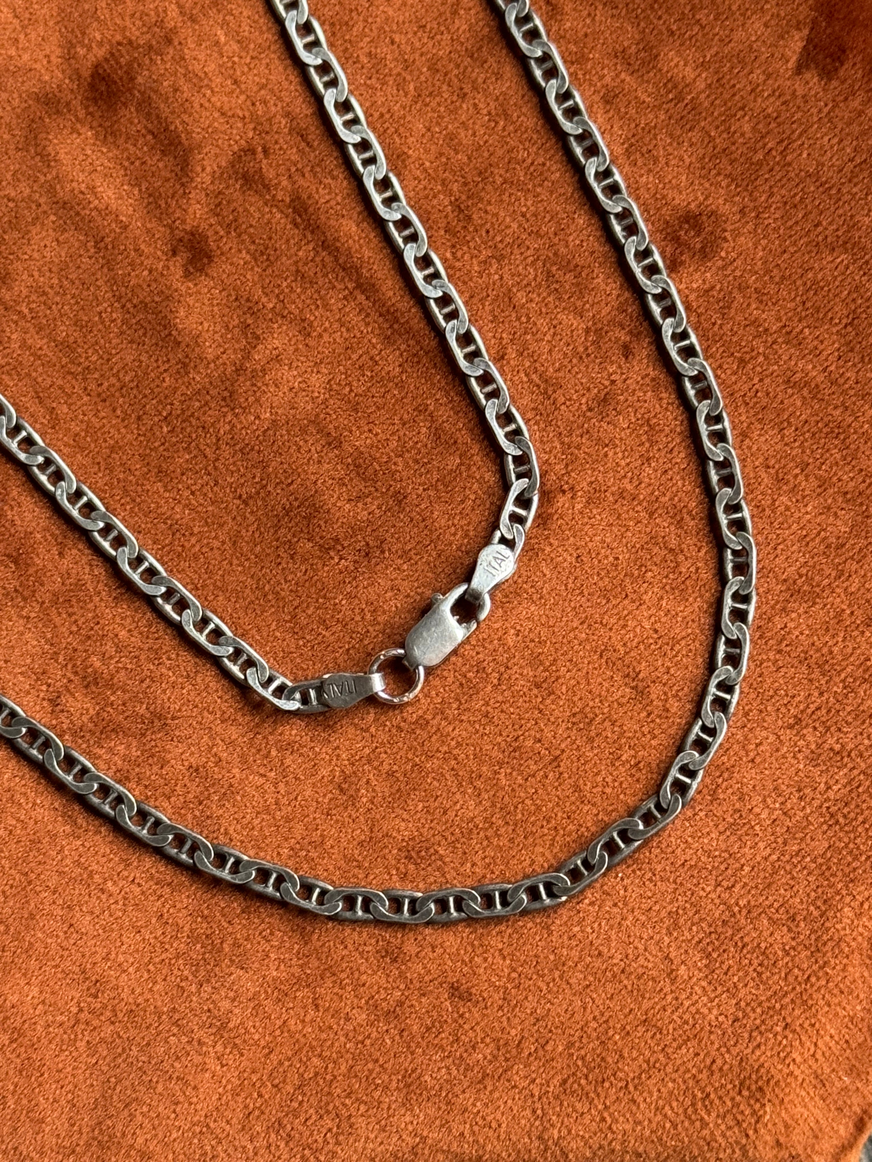 Vintage Sterling Silver 24” Mariner Chain