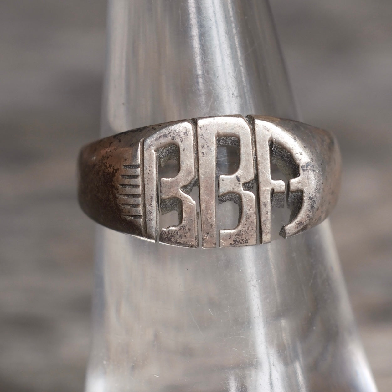 Vintage Sterling BBA Initial Ring 6.5
