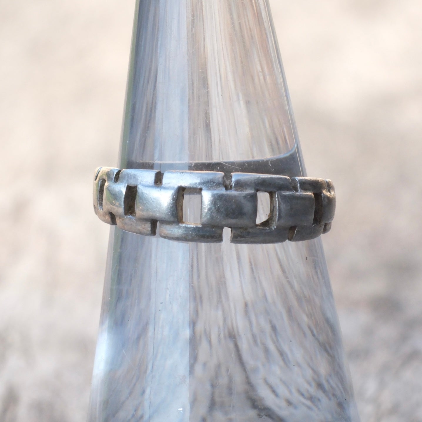 Vintage Sterling Silver Chain Ring 5.5