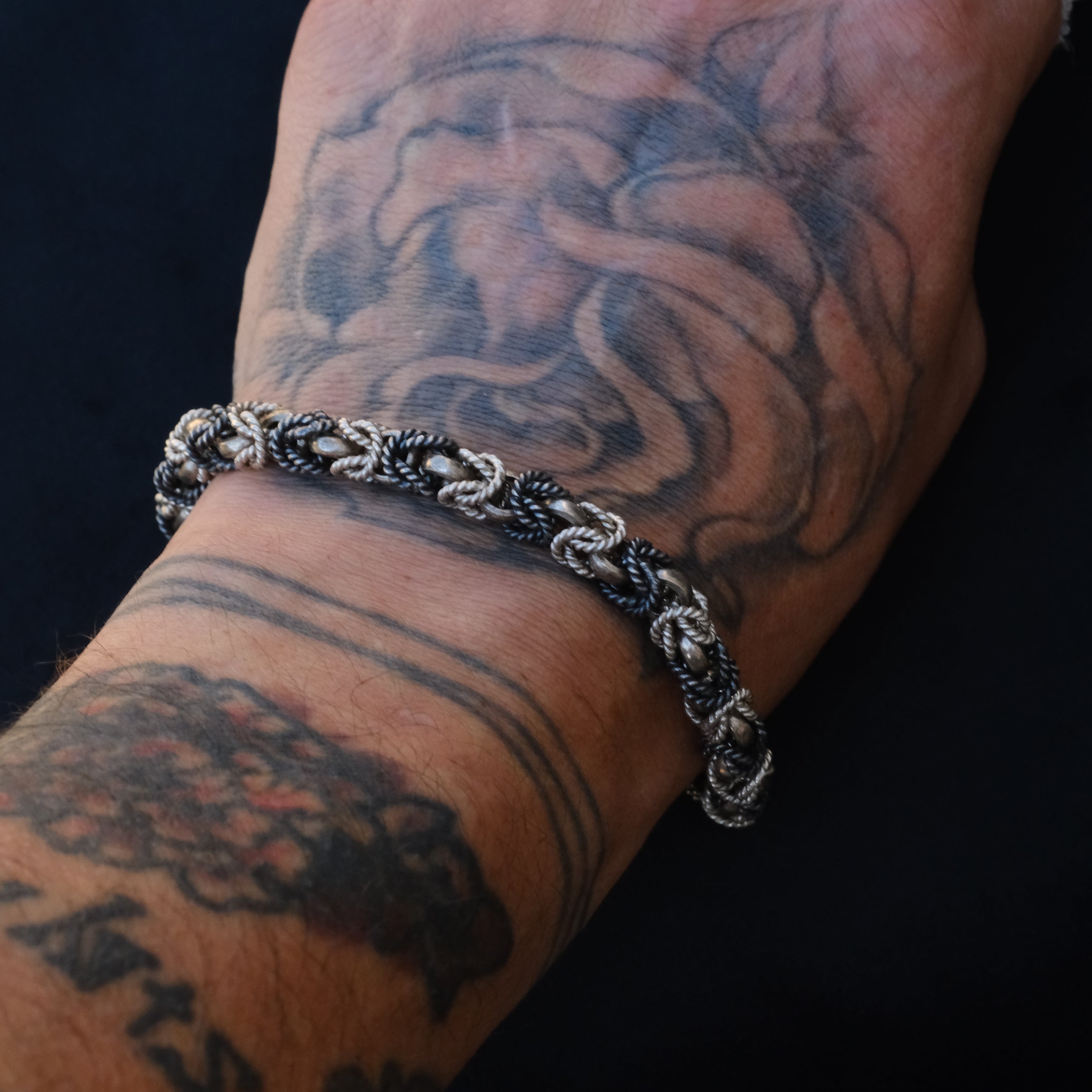 Vintage Sterling 2-Tone Woven Bracelet