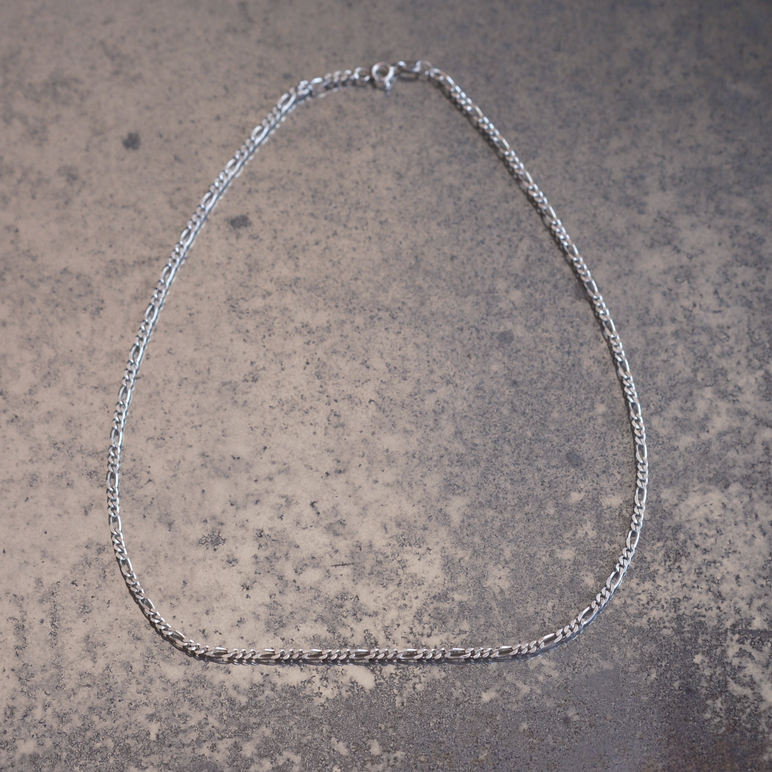 Vintage Sterling Silver Figaro Chain Necklace 18"