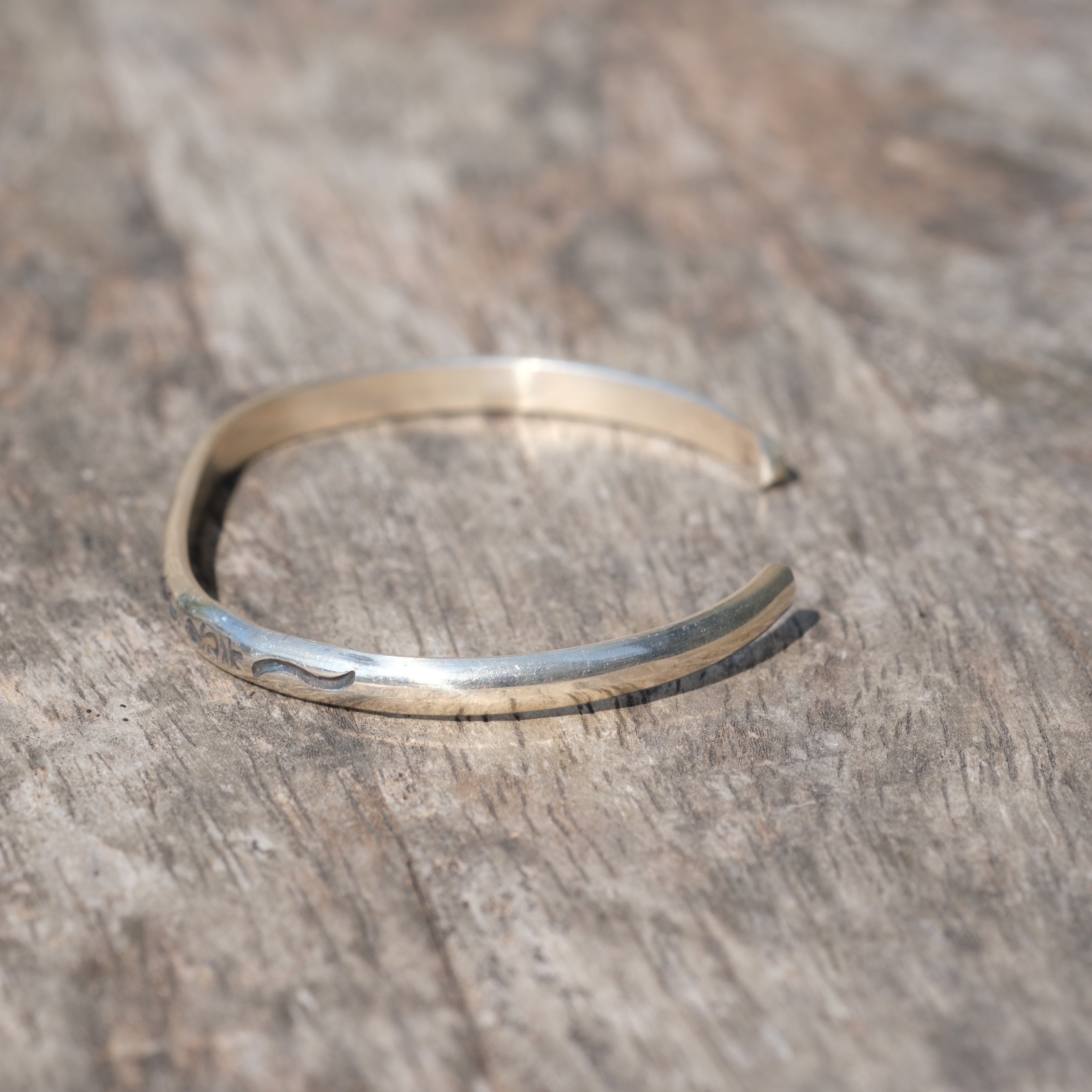 Vintage Sterling Silver Mountain Vista Stamped Cuff