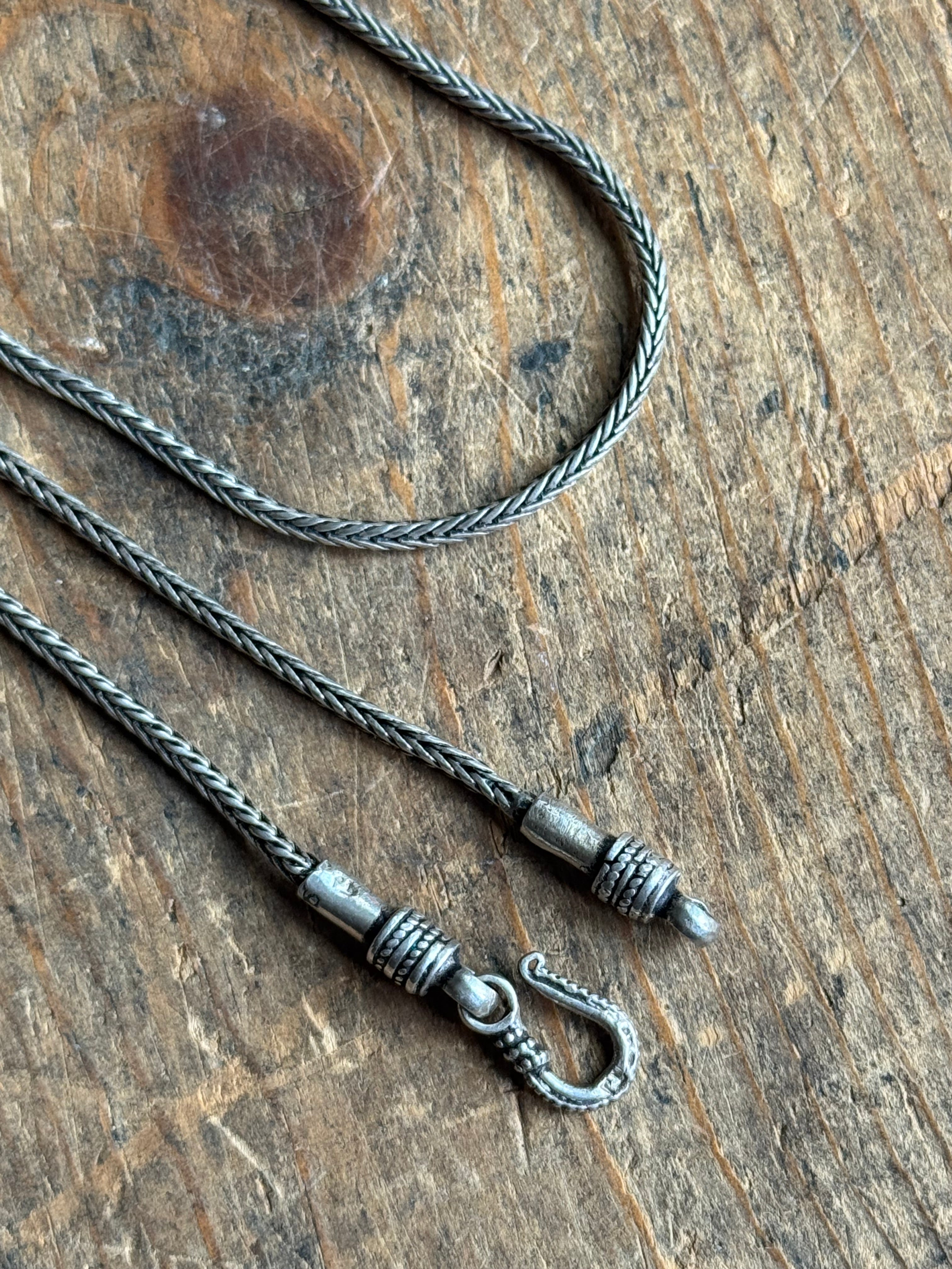 Vintage Sterling Silver 18.5” Foxtail Chain