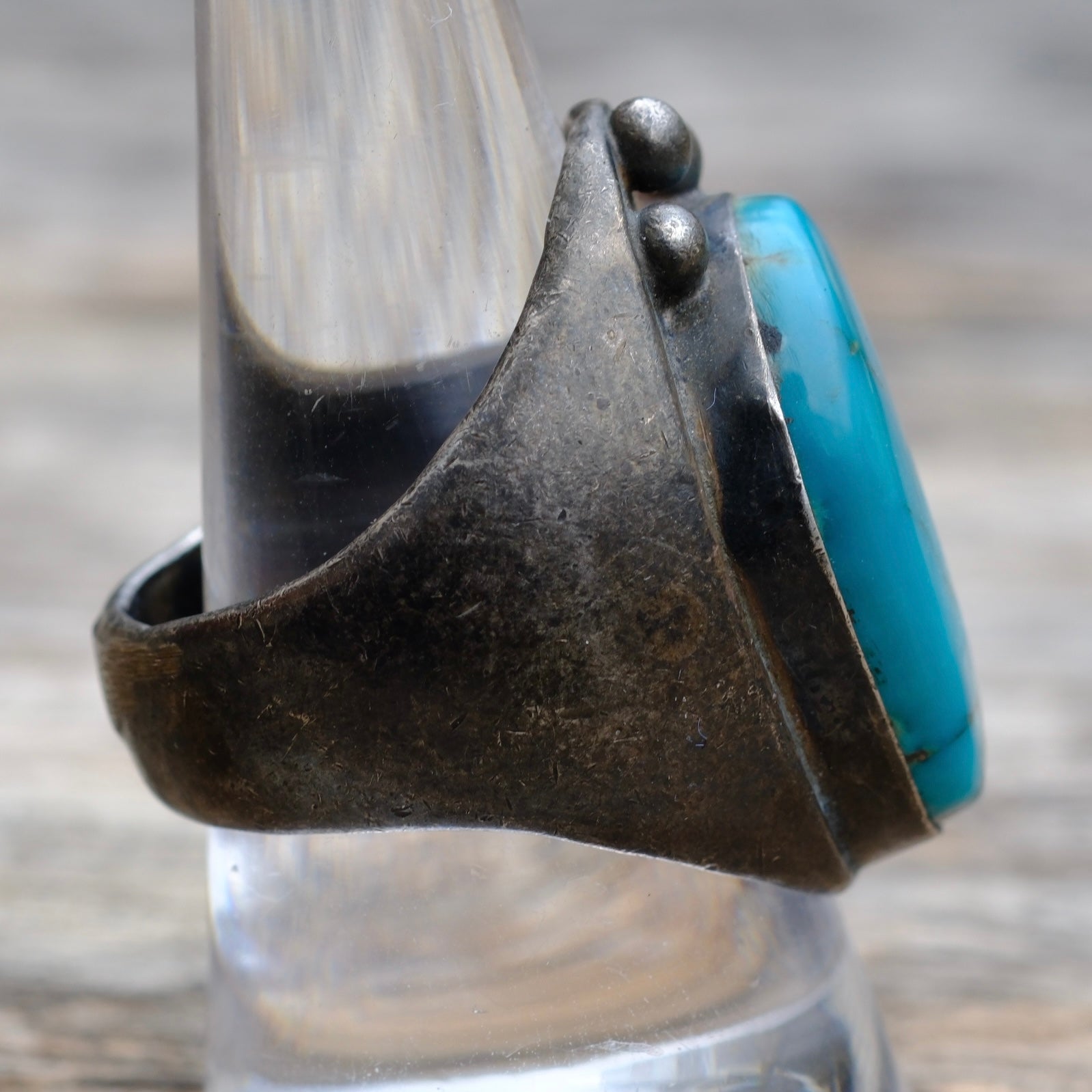 Vintage Sterling Turquoise Ring 9.75