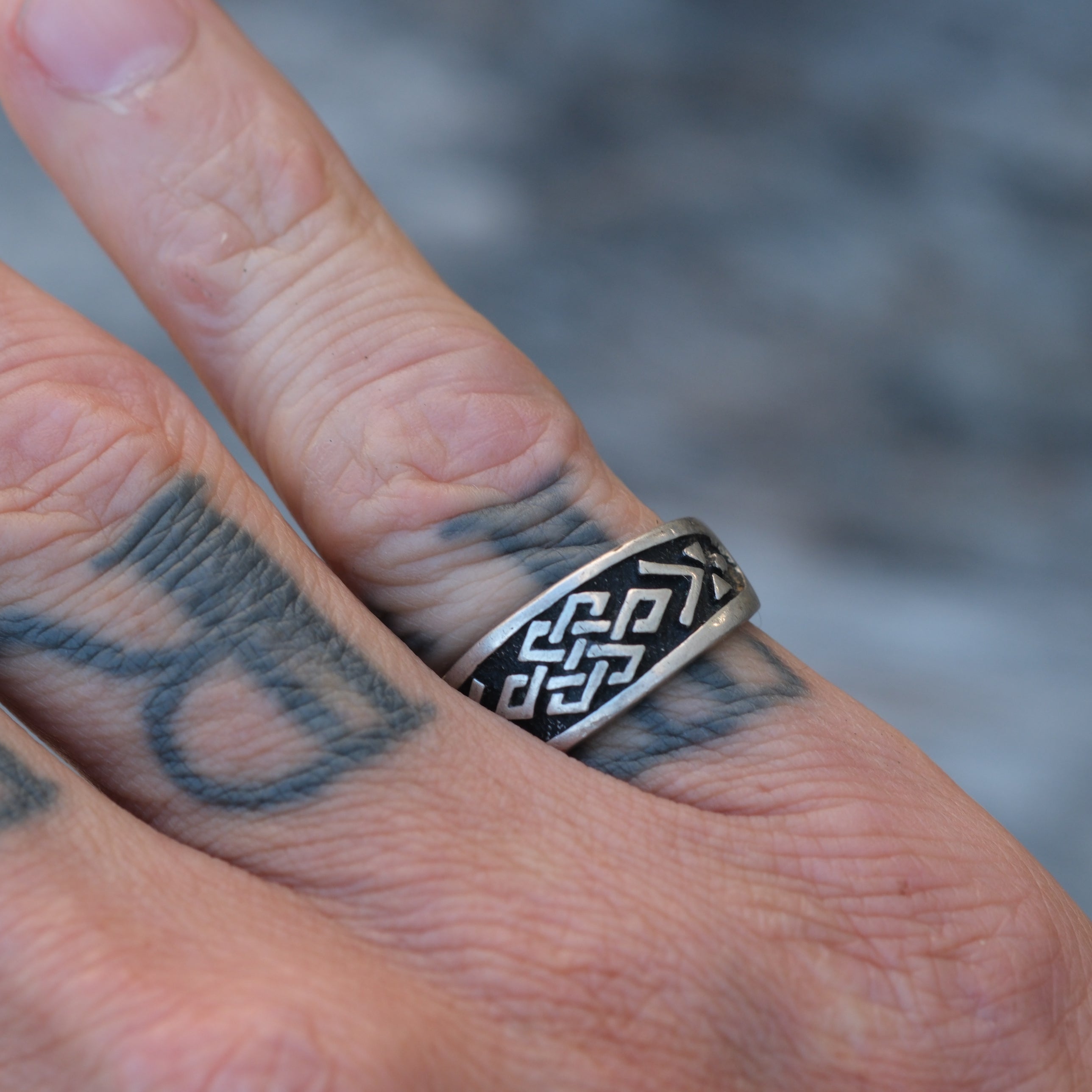Vintage Sterling Silver Celtic Pattern Ring 6