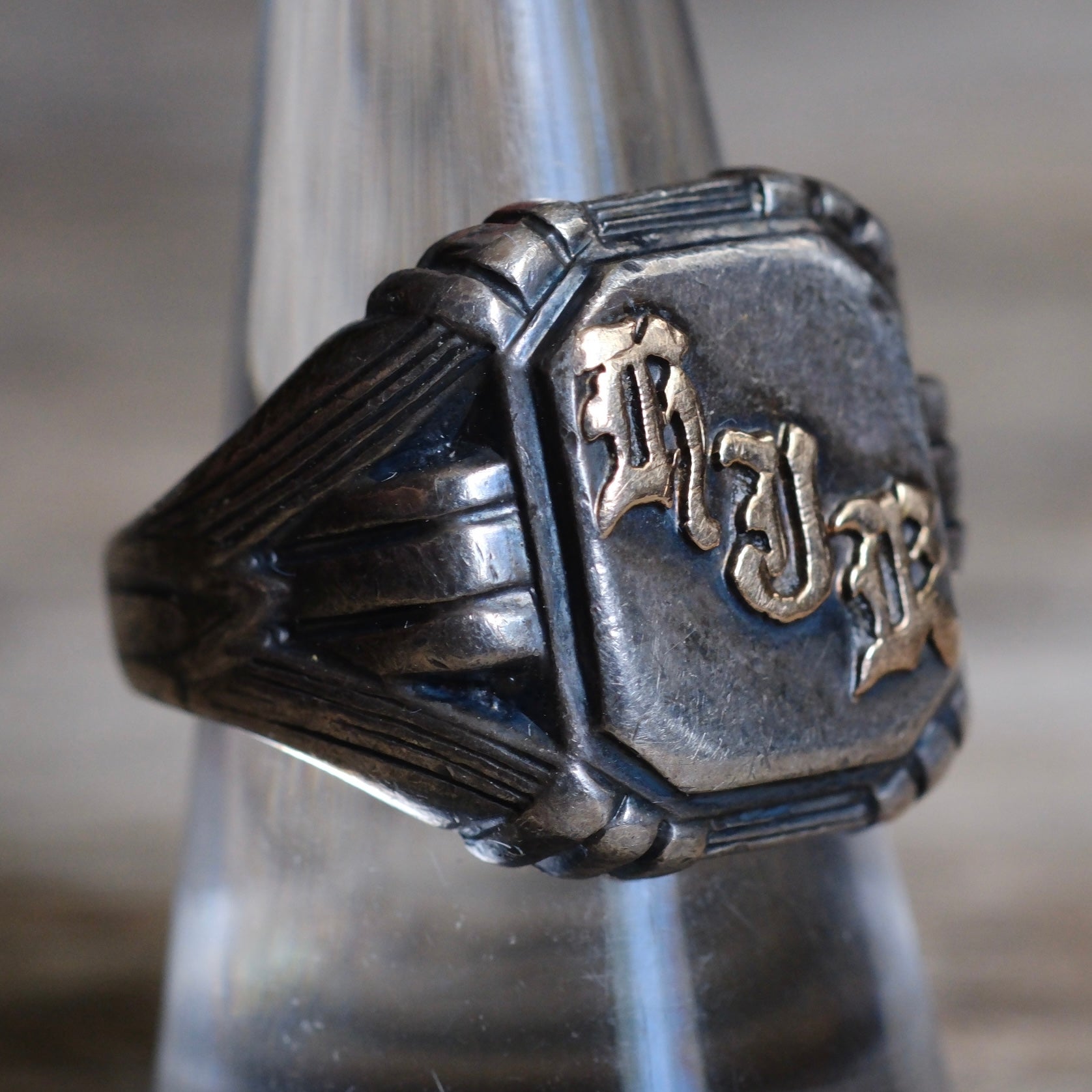 Vintage Sterling RJK Initial Signet Ring 8.5