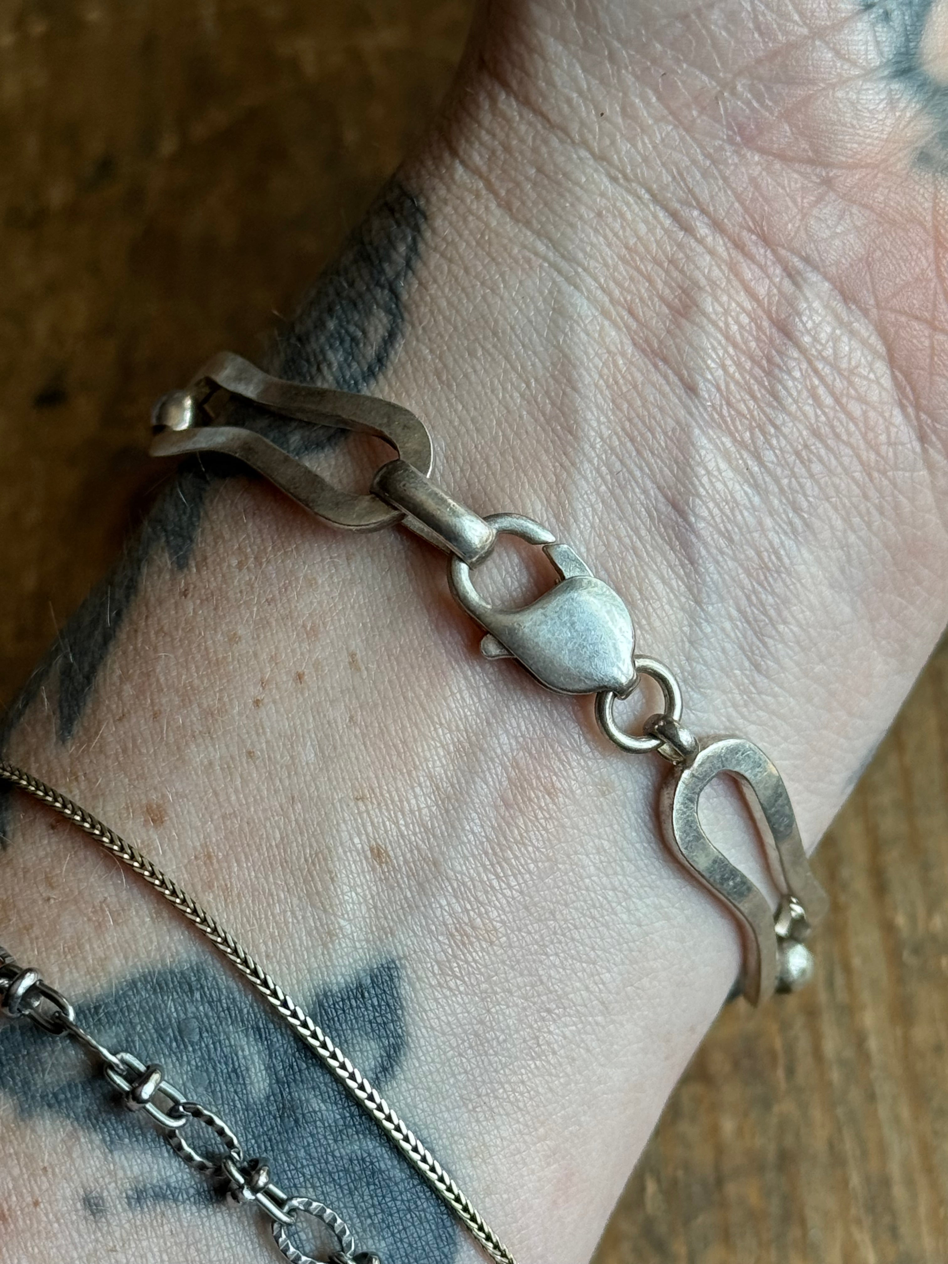 Vintage Sterling Silver 7.25” Modernist Link Bracelet