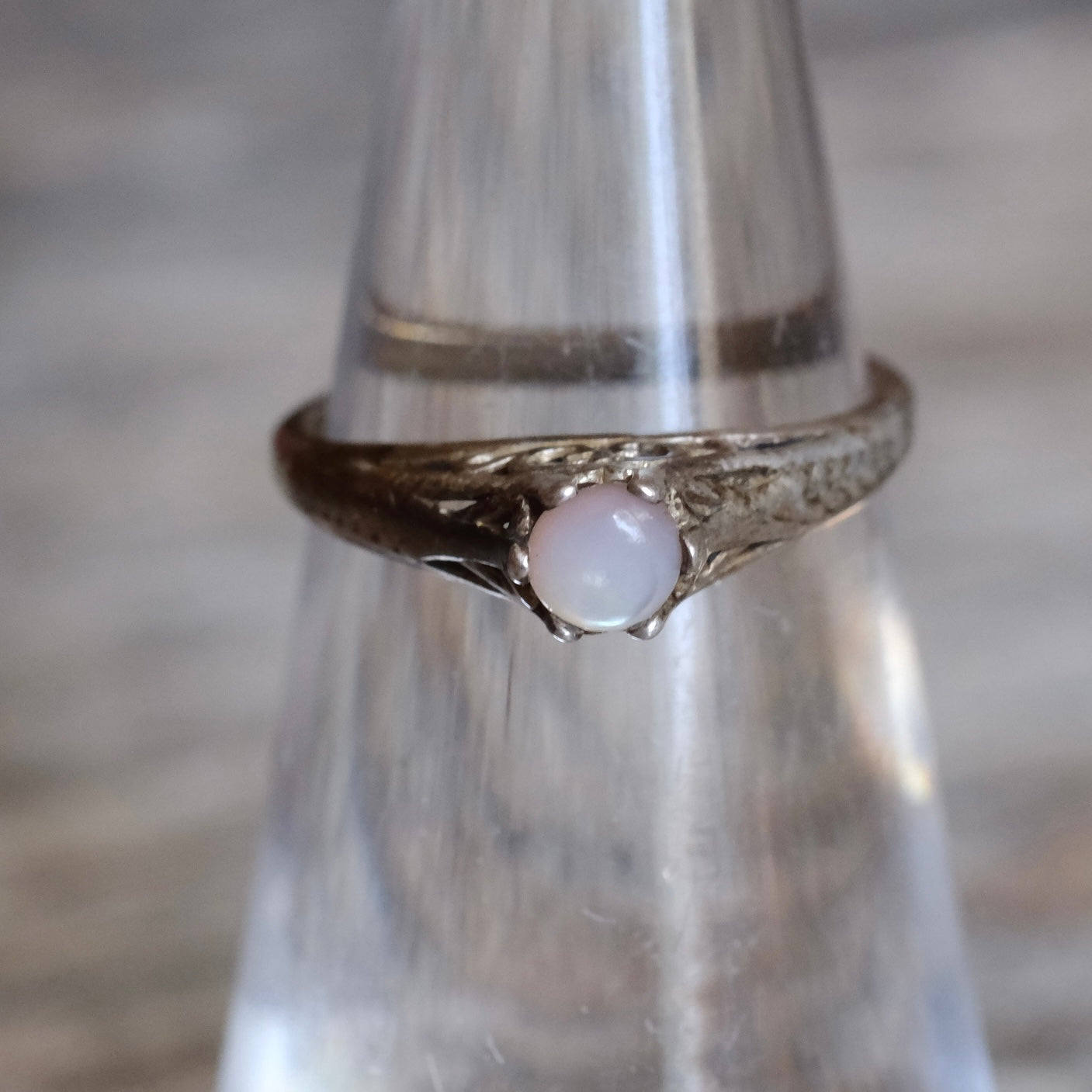 Vintage Sterling Moonstone Ring 4.75