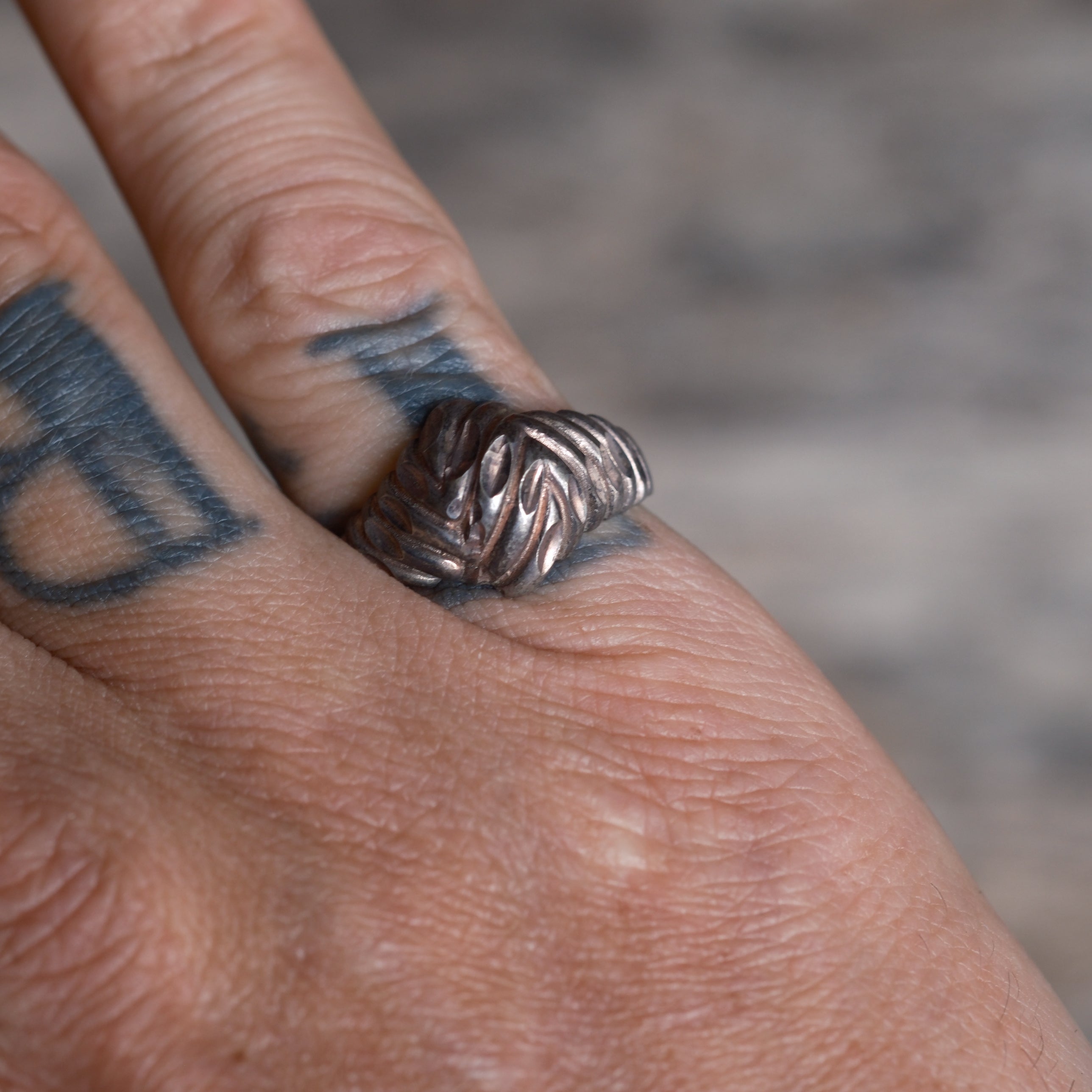 Vintage Sterling Silver Modernist Ring 6.5