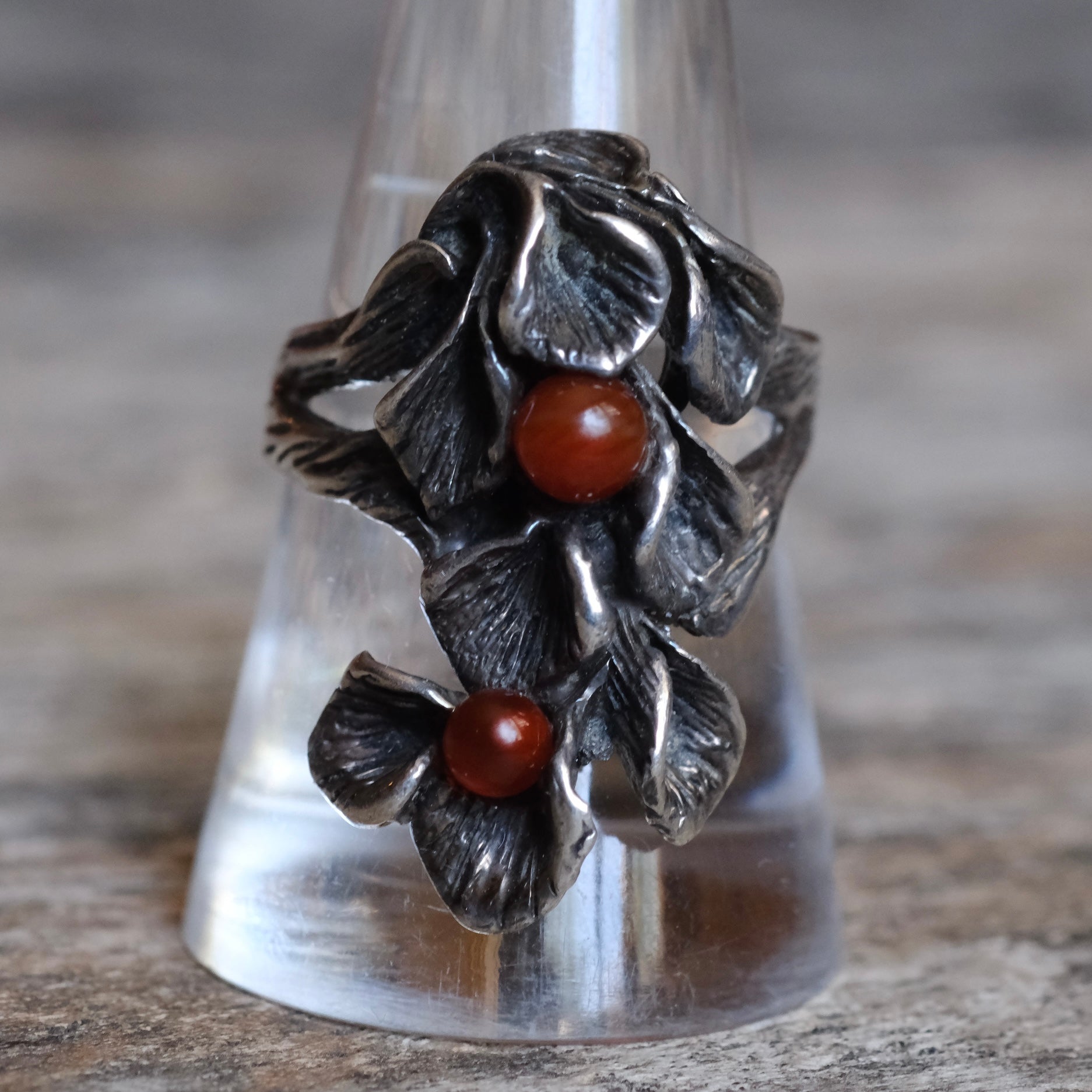 Vintage Sterling Flower Ring 8.75