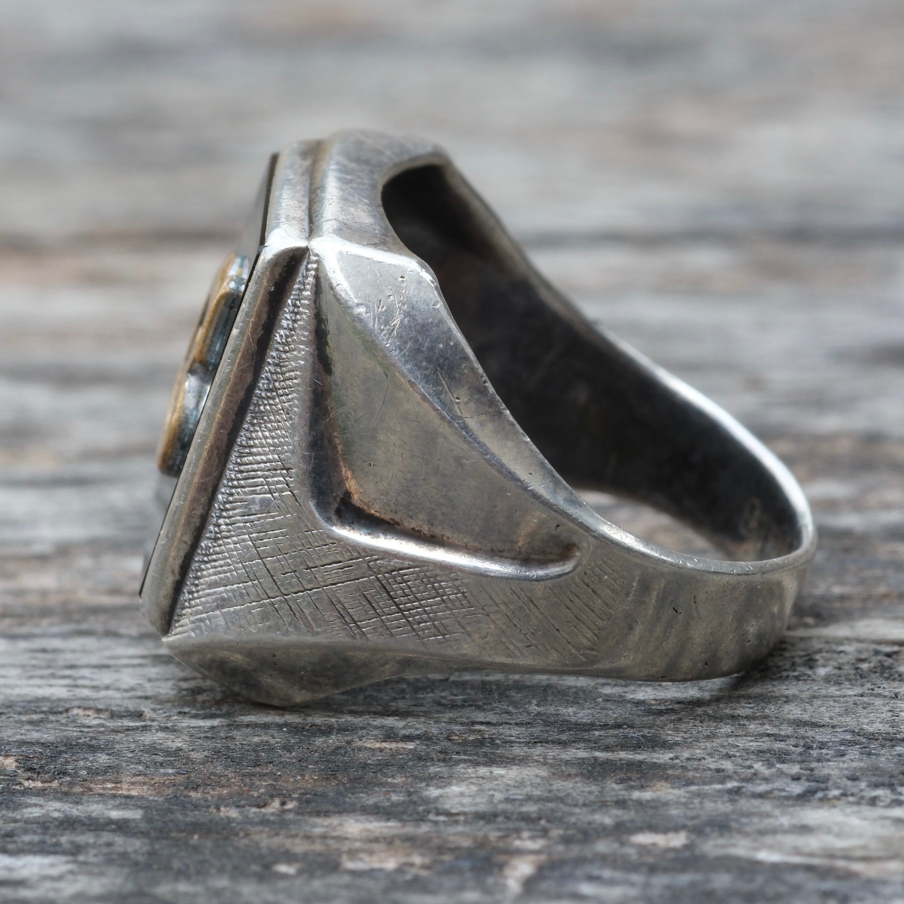 Vintage Sterling G Initial Signet Ring 7.25