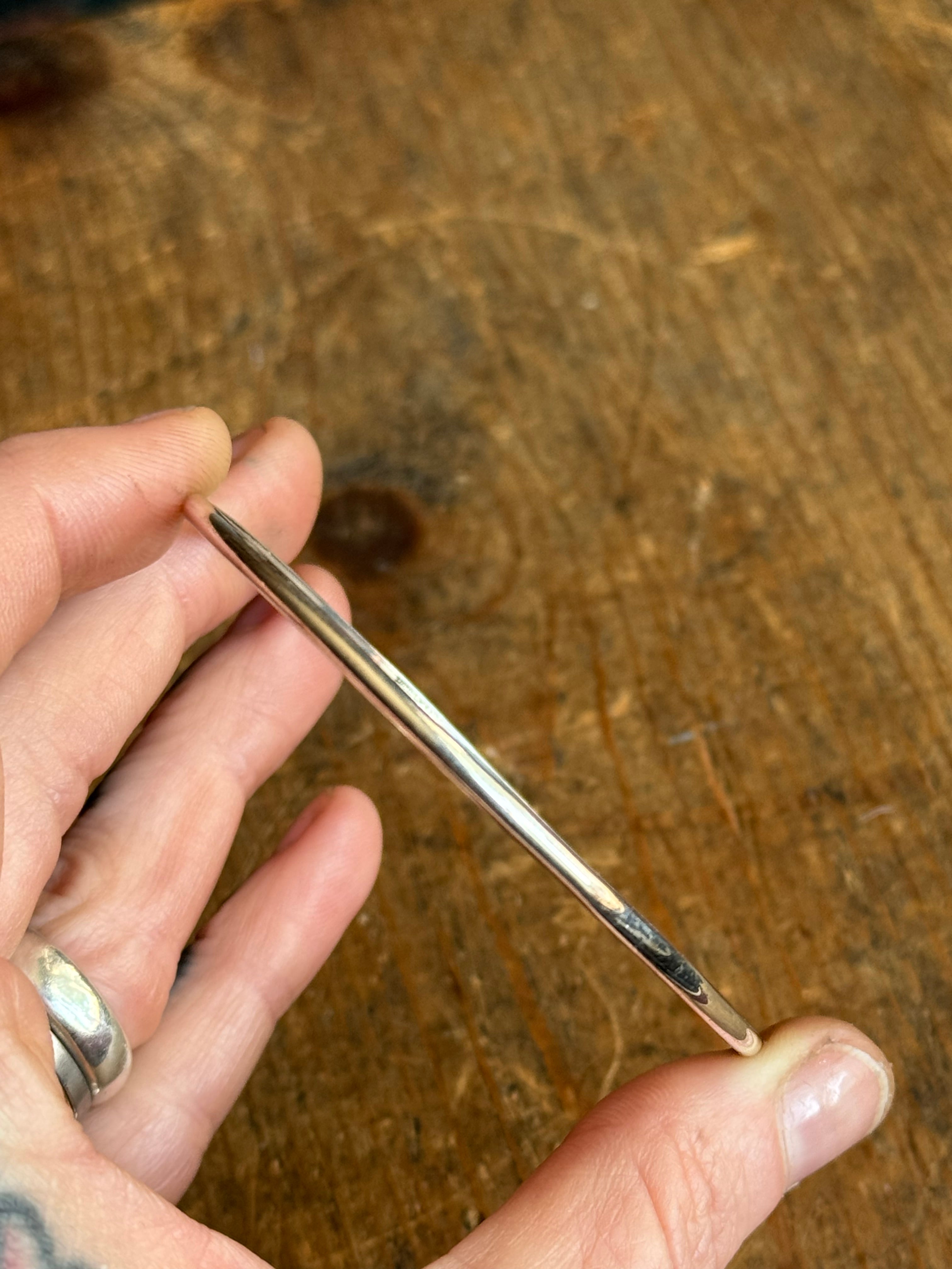 Vintage Sterling Silver Half Round Bangle