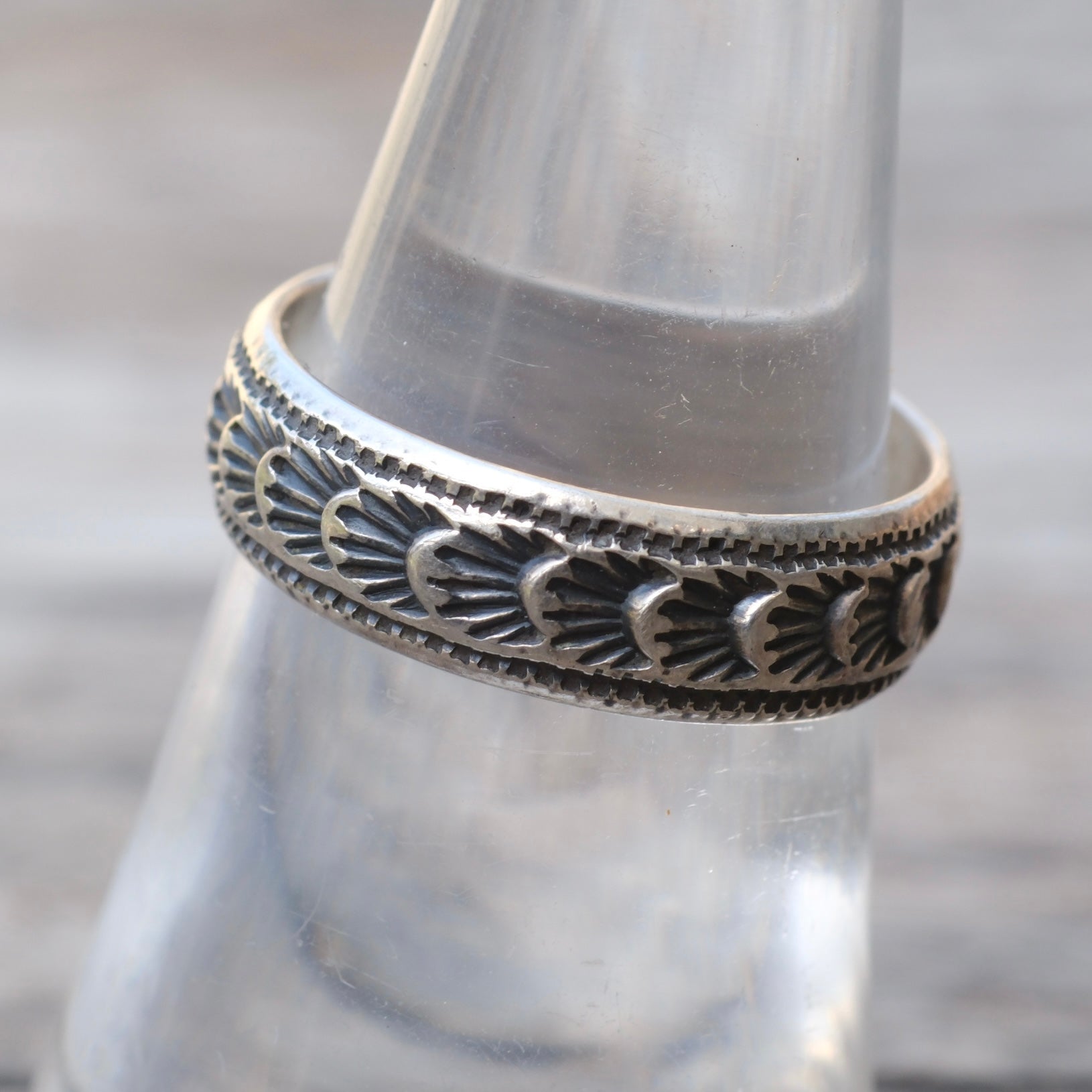 Vintage Sterling Stamped Band Ring 7