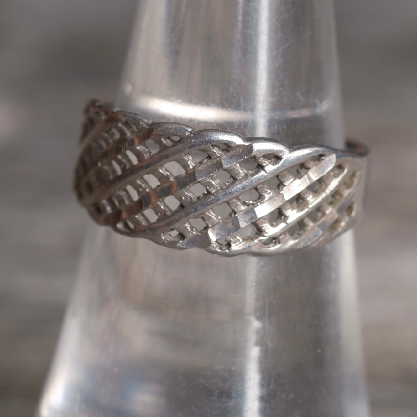 Vintage Sterling Silver Woven Band Ring 7.5