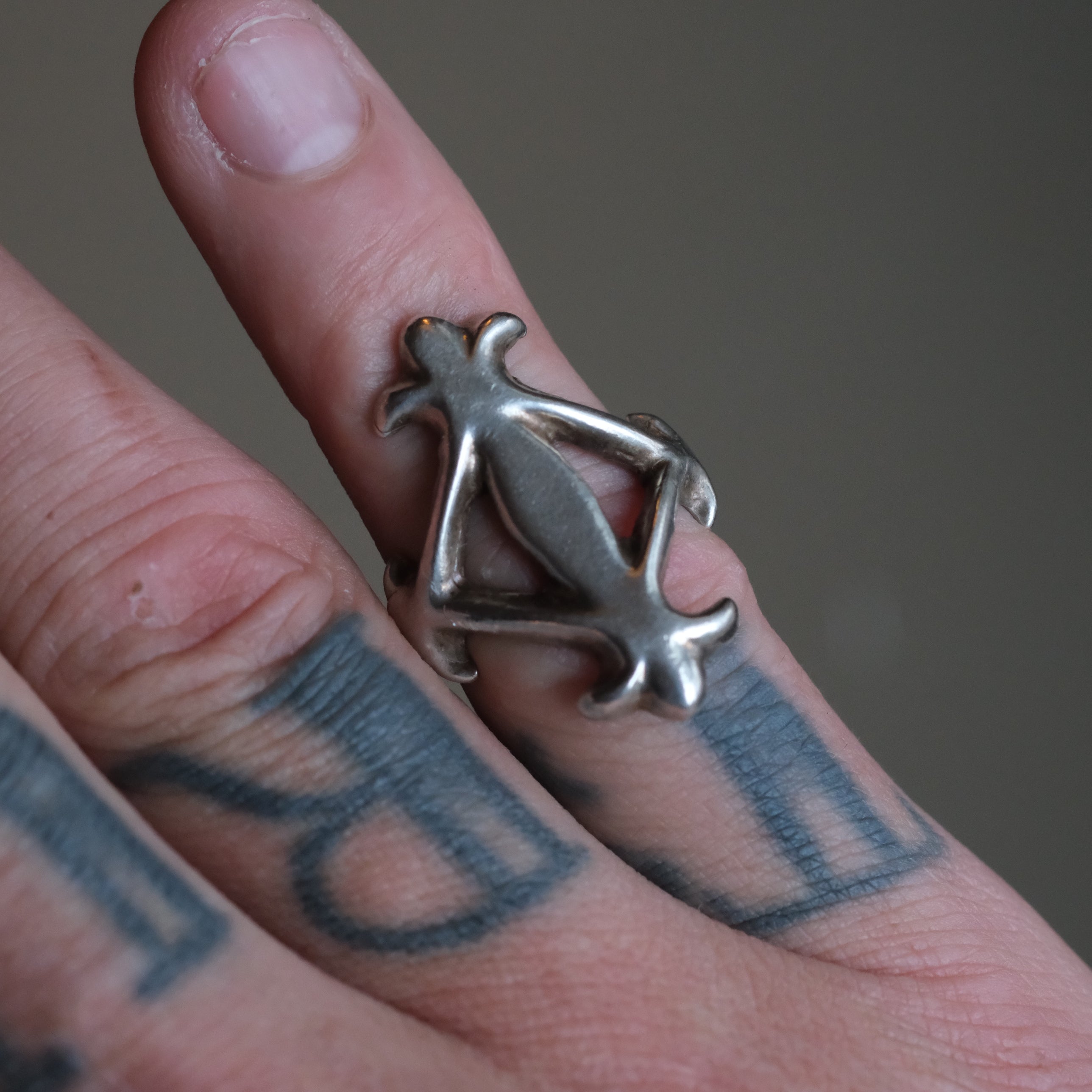 Vintage Sterling Silver Sandcast Ring 5.75