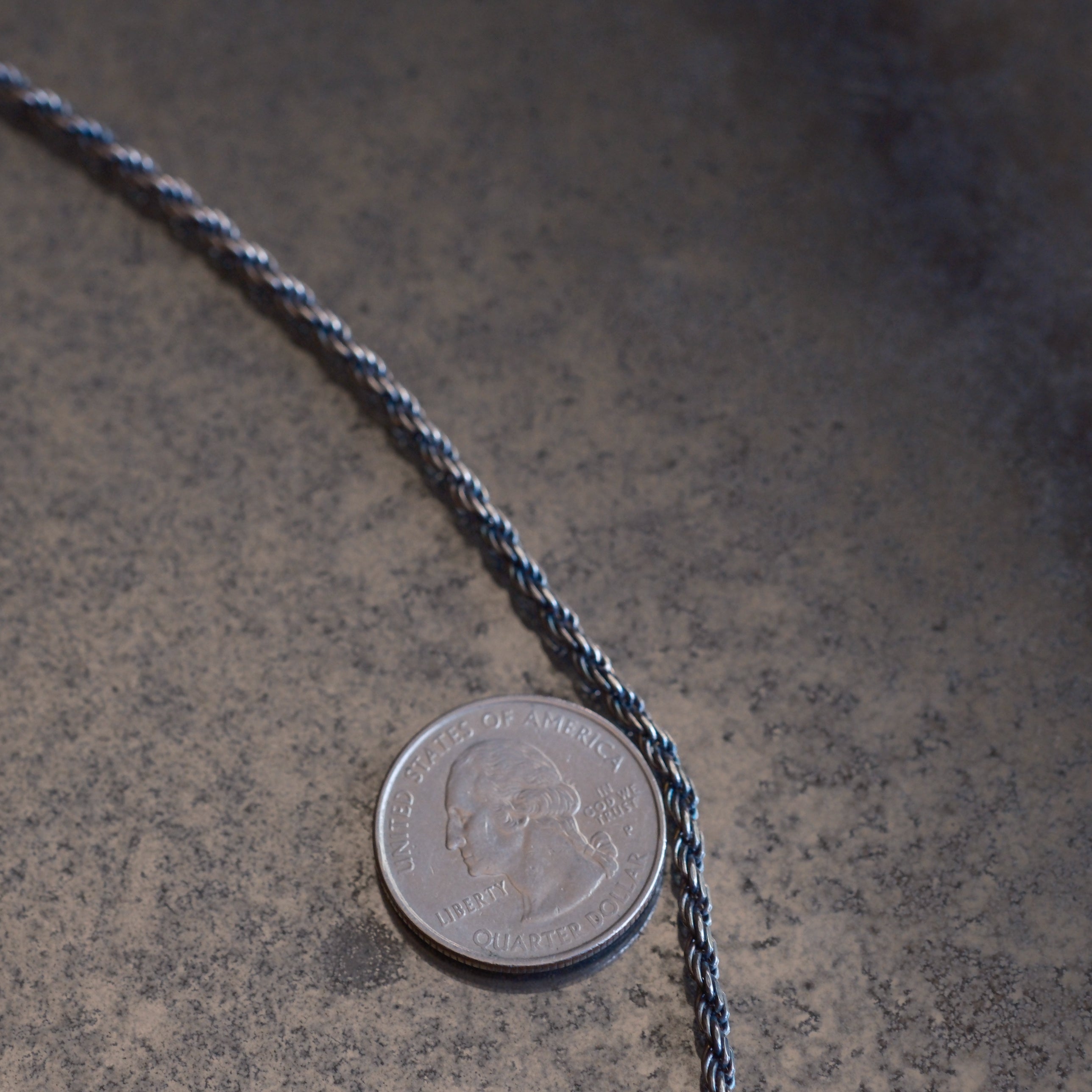 Vintage Sterling Silver Rope Chain Necklace 18"