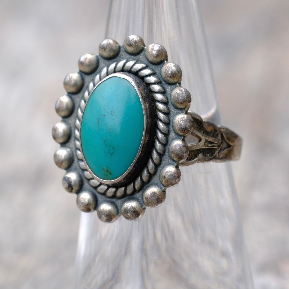 Vintage Sterling Turquoise Ring 5.75