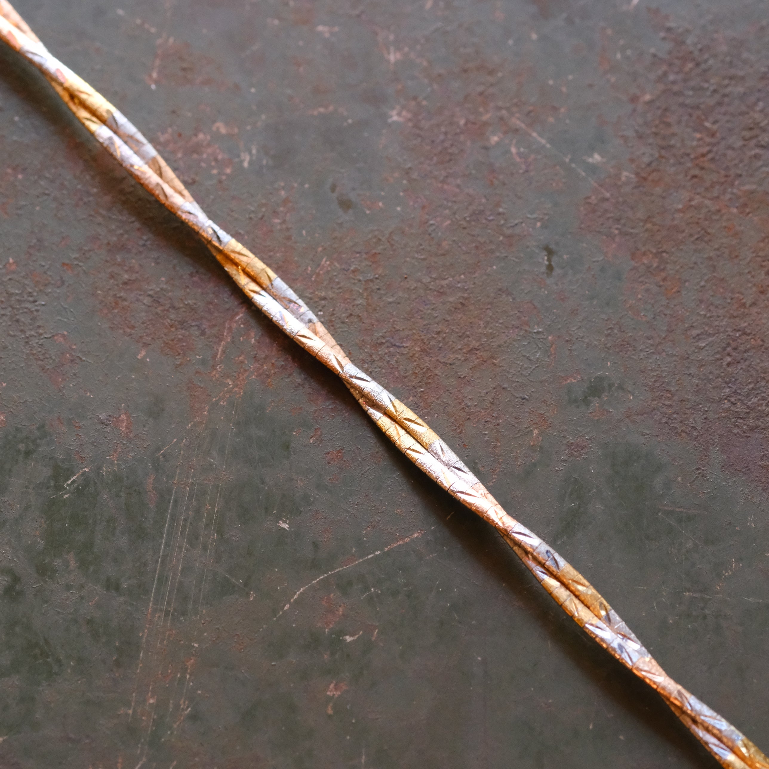 Vintage 2-Toned Sterling Braided Herringbone Bracelet