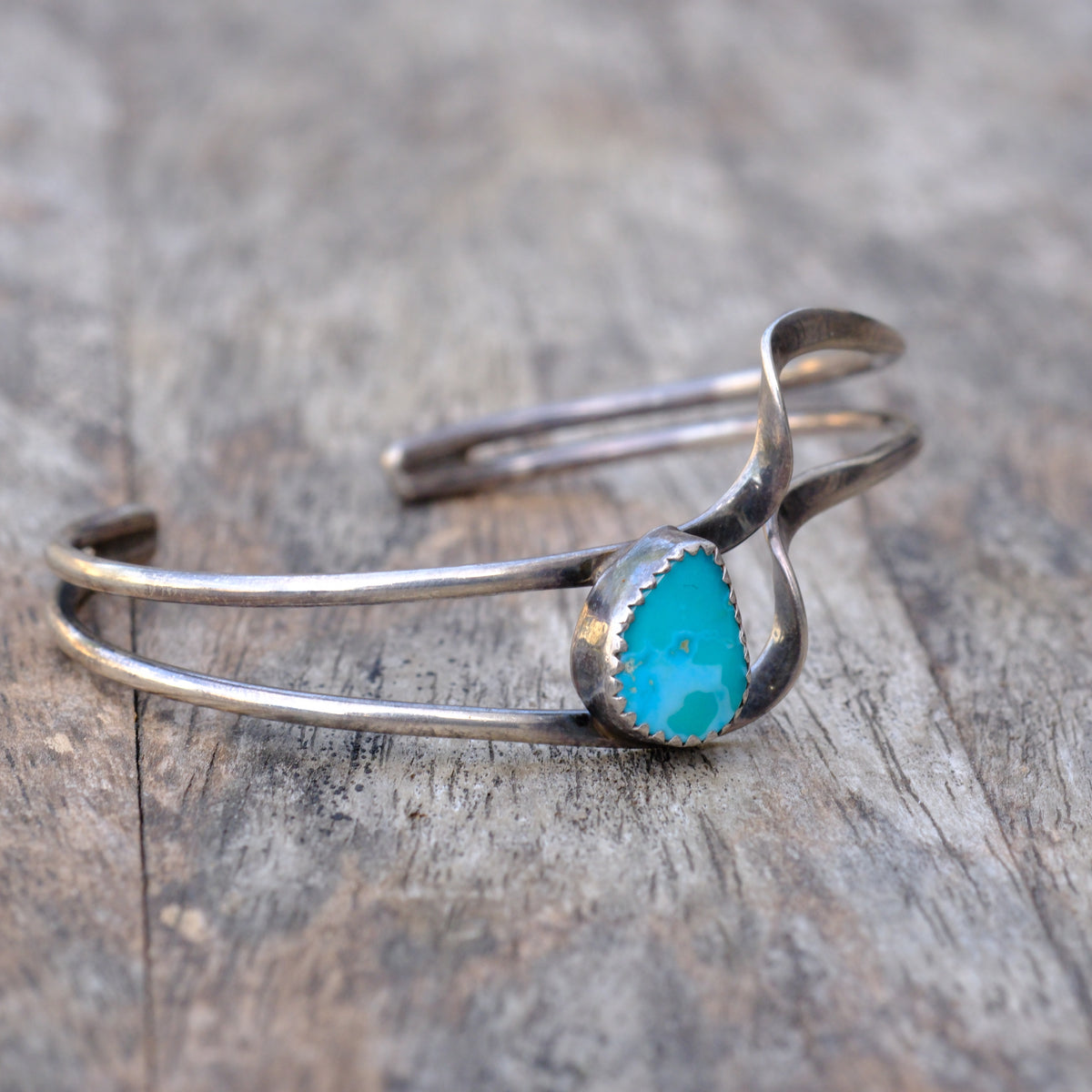 Vintage Sterling Turquoise Cuff Bracelet