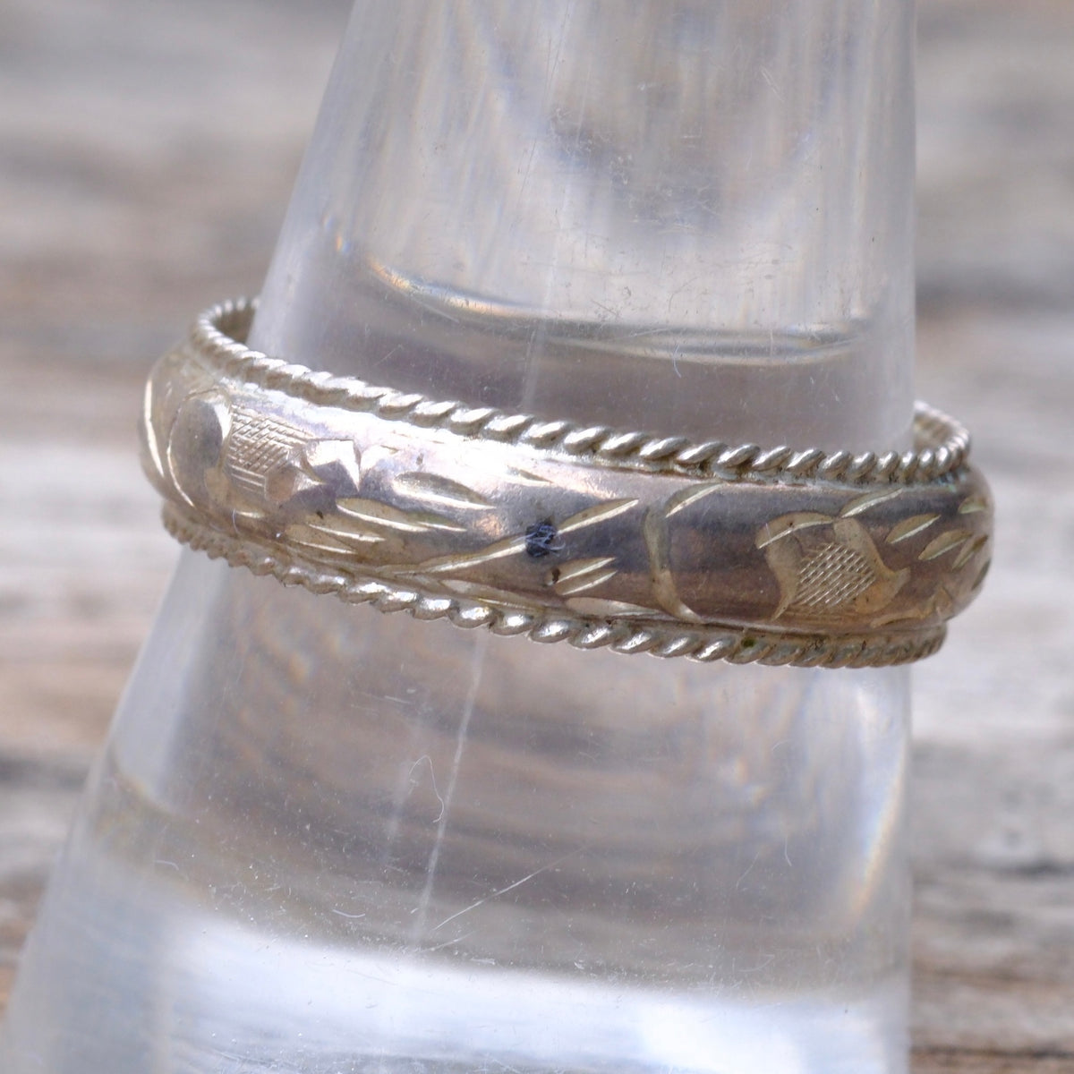 Vintage Sterling Silver Scroll Band Ring 10