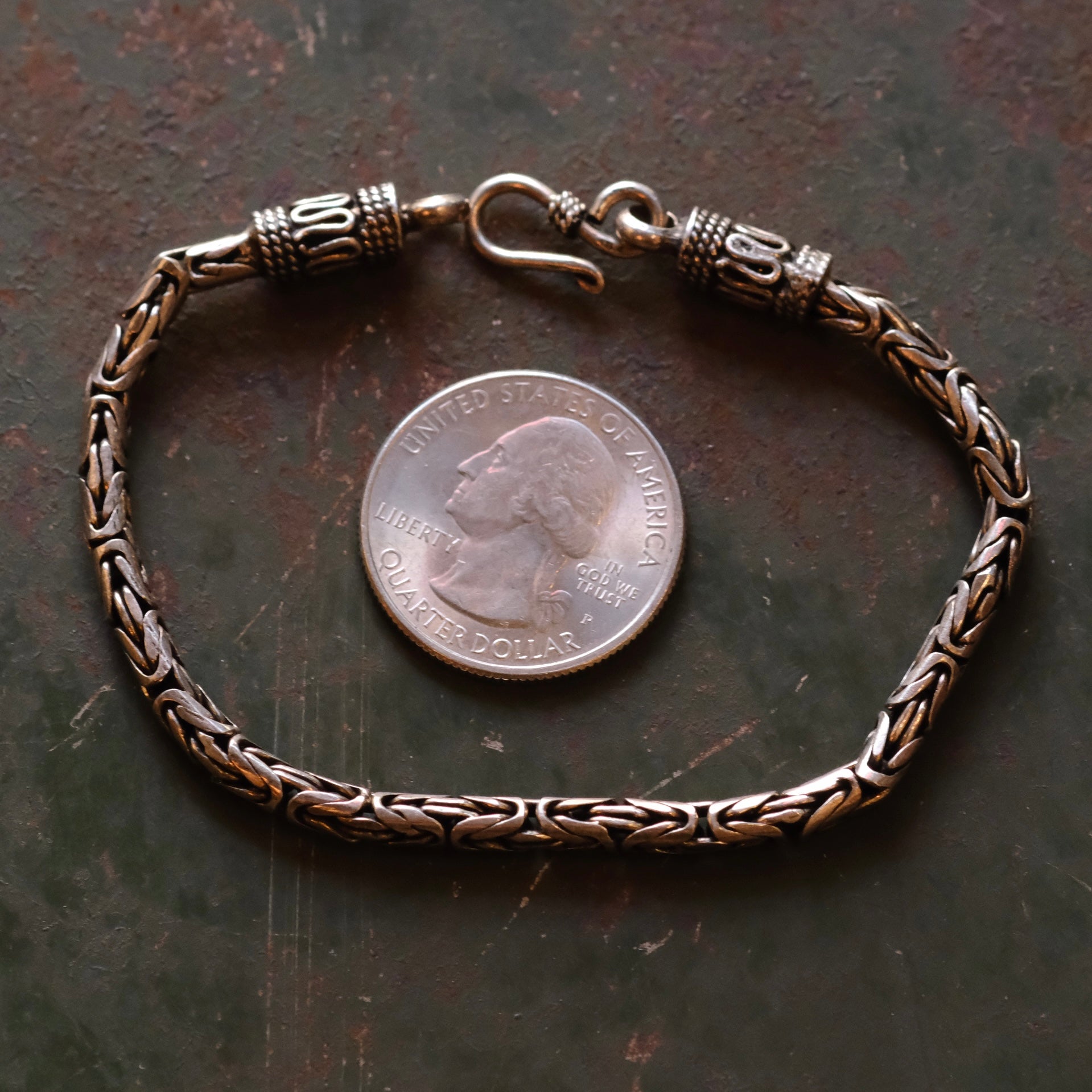 Vintage Sterling Byzantine Chain Bracelet