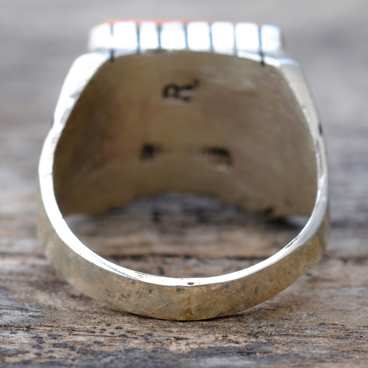 Vintage Sterling Spiny Oyster Ribbed Band Ring 9.25