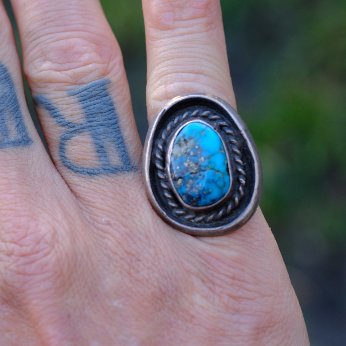 Vintage Sterling Morenci Roper Ring 6