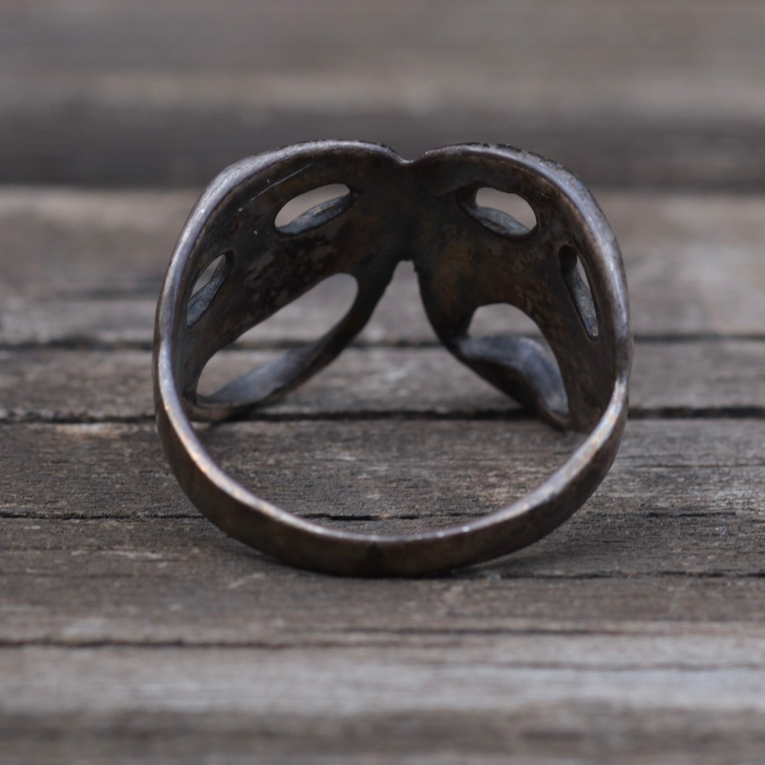Vintage Sterling Silver Comedy Tragedy Mask Ring 5.75