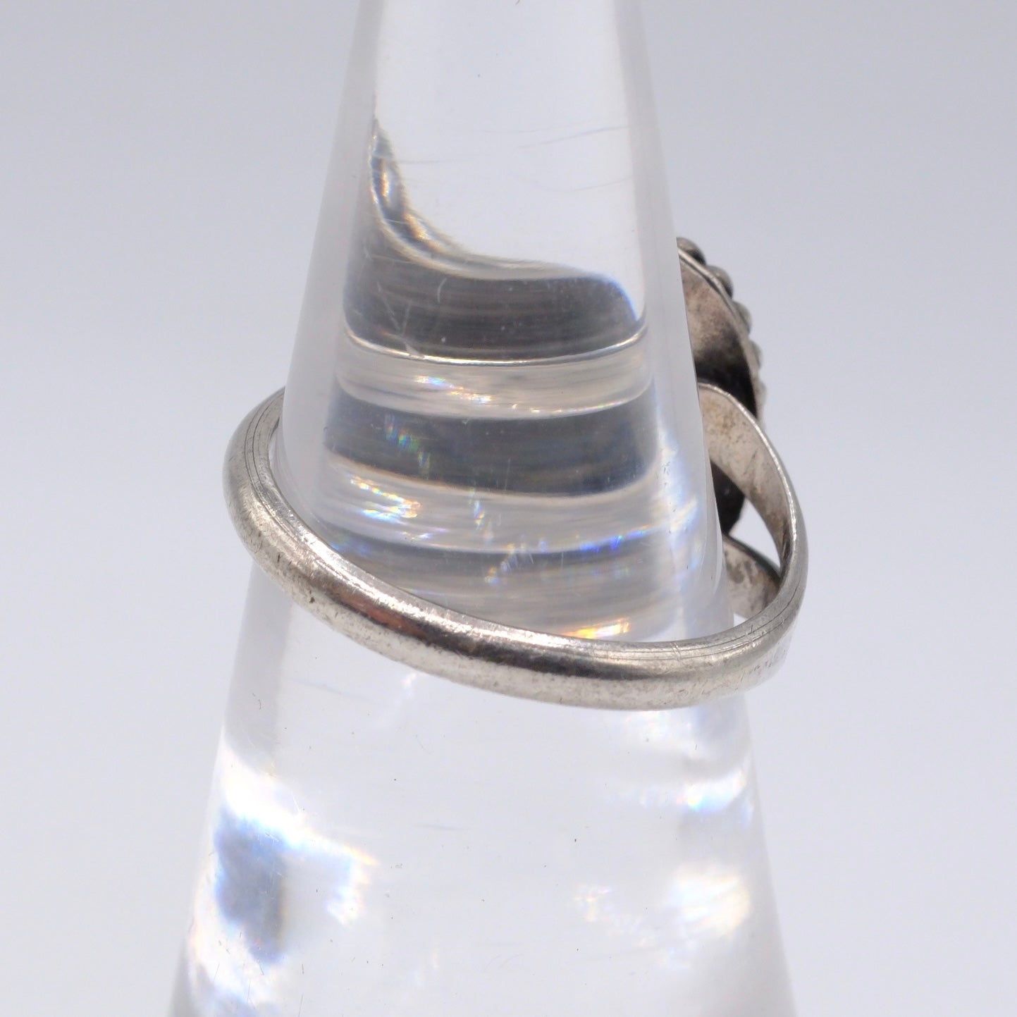 Vintage Sterling Turquoise Roper Ring 5