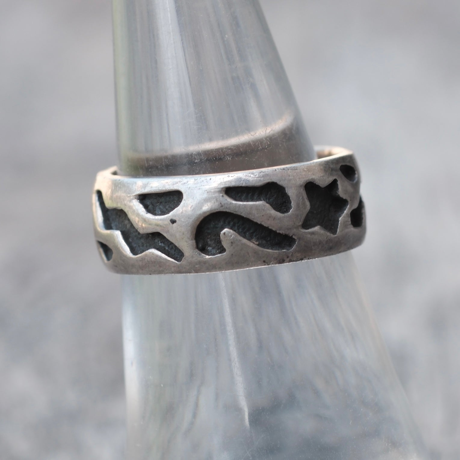 Vintage Sterling Stamped Star Ring 6.5