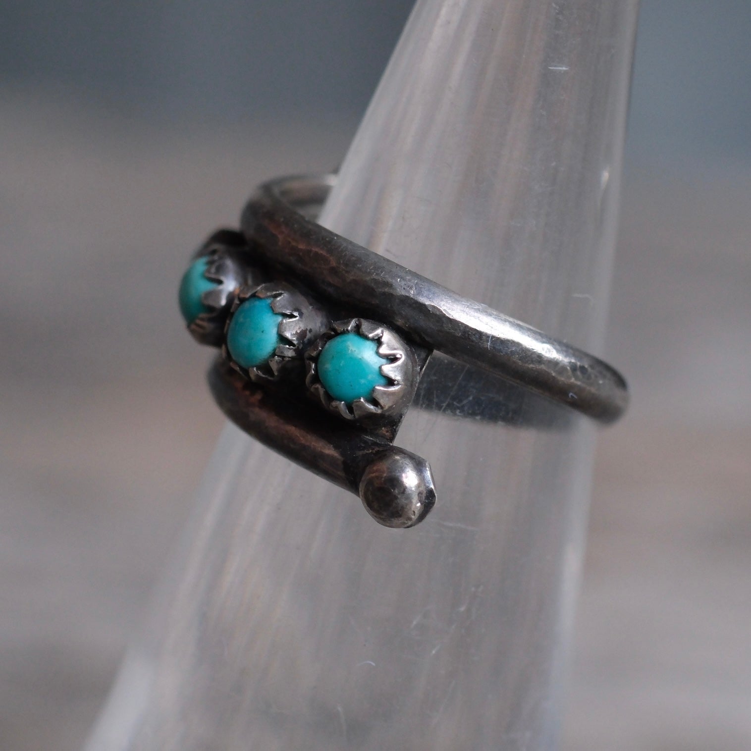 Vintage Sterling Turquoise Band 4.75