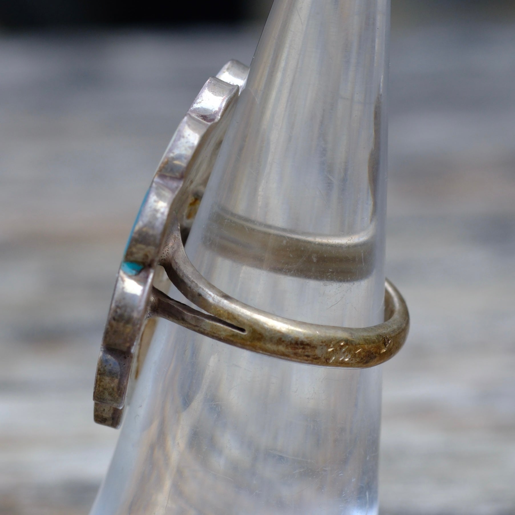 Vintage Sterling Multi Stone Inlay Flower Ring 5