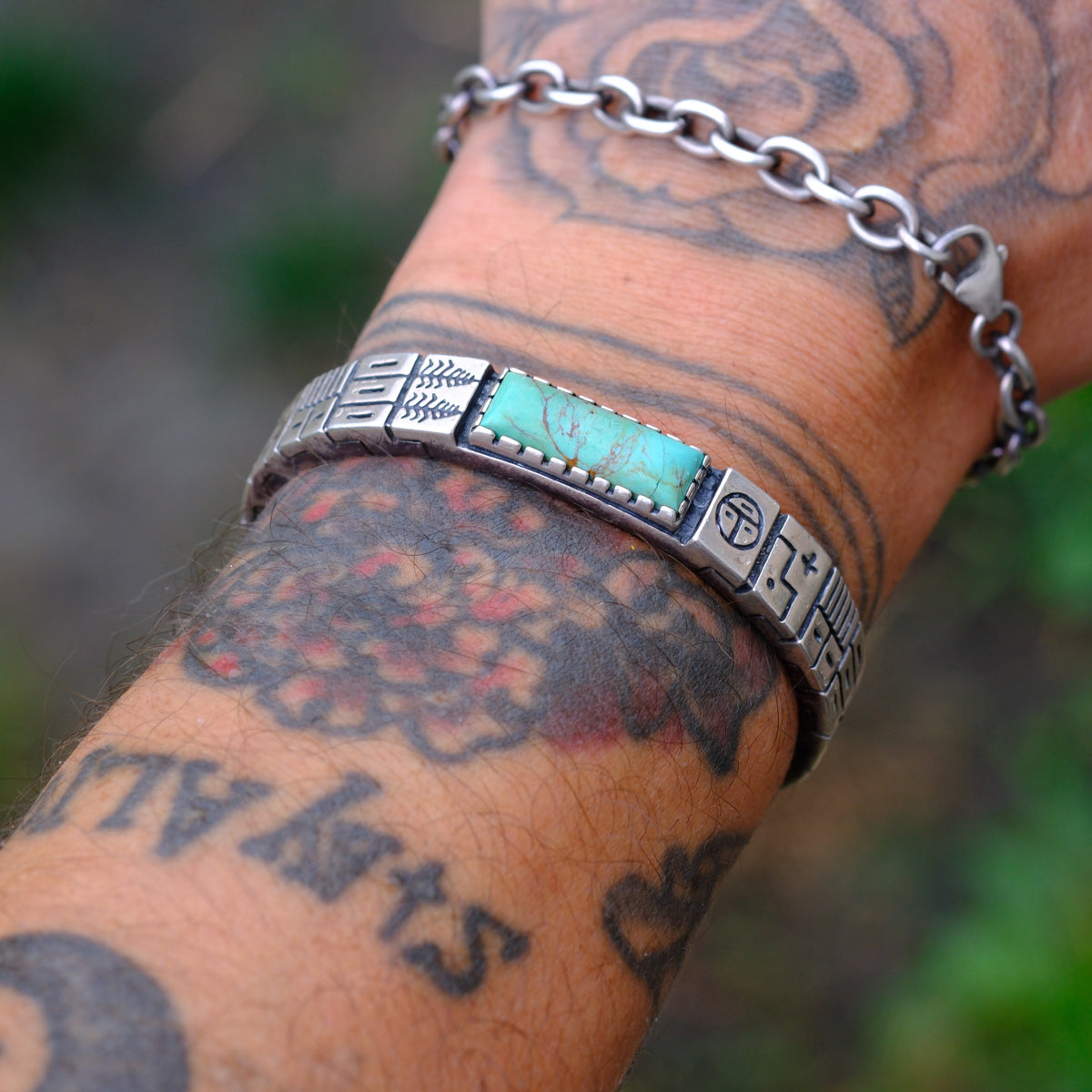 Vintage Sterling Turquoise Cuff Bracelet
