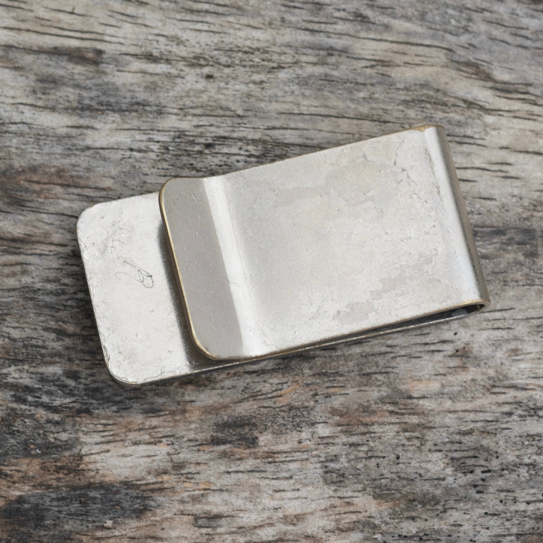 Vintage Sterling Silver Overlay Turquoise Stamped Money Clip