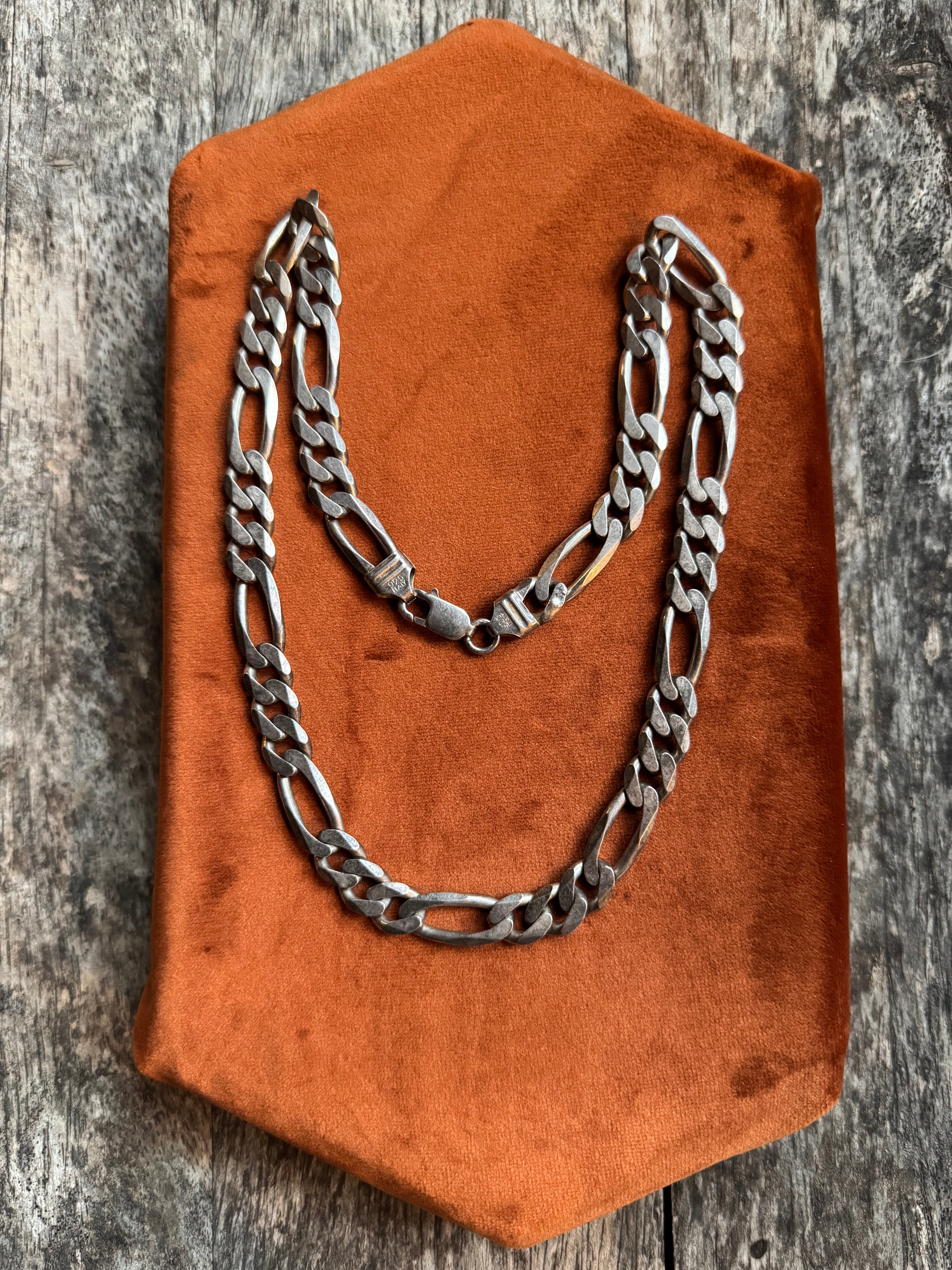 Vintage Sterling Silver 20” Figaro Chain