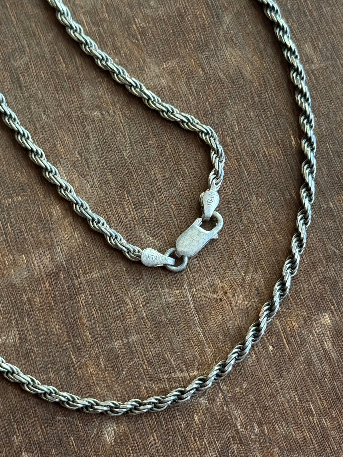 Vintage Sterling Silver 24” Rope Chain