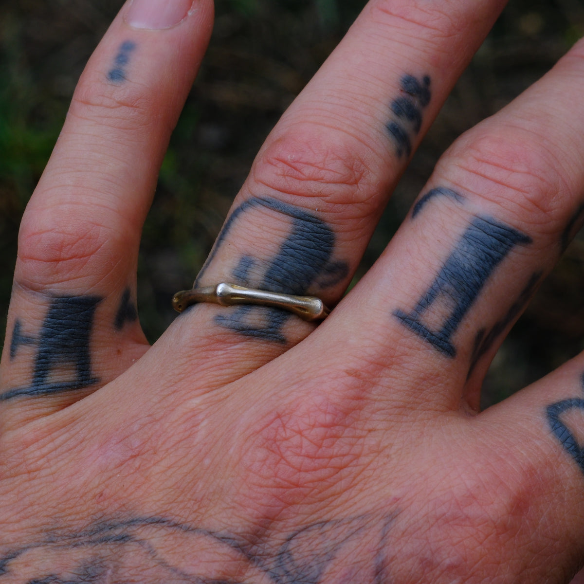 Vintage Sterling Silver Bamboo Band Ring 9