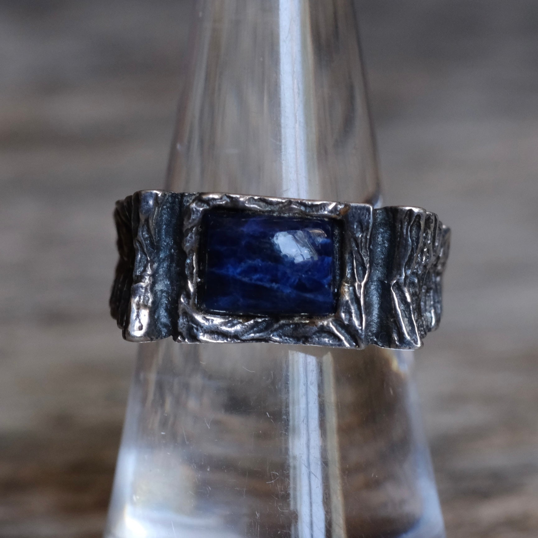 Vintage Sterling Lapis Ring 7.25