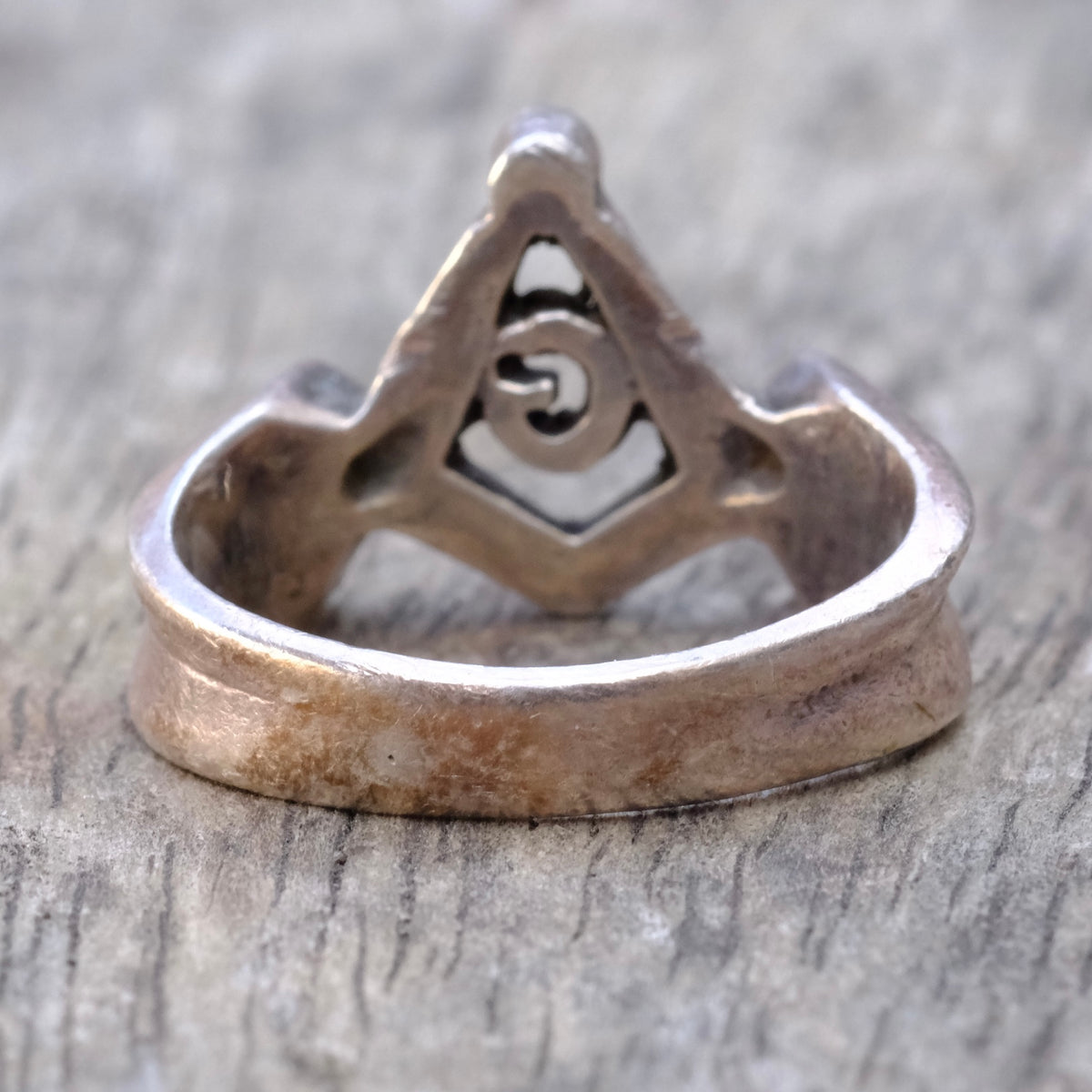 Vintage Sterling Free Masons Ring 8.75