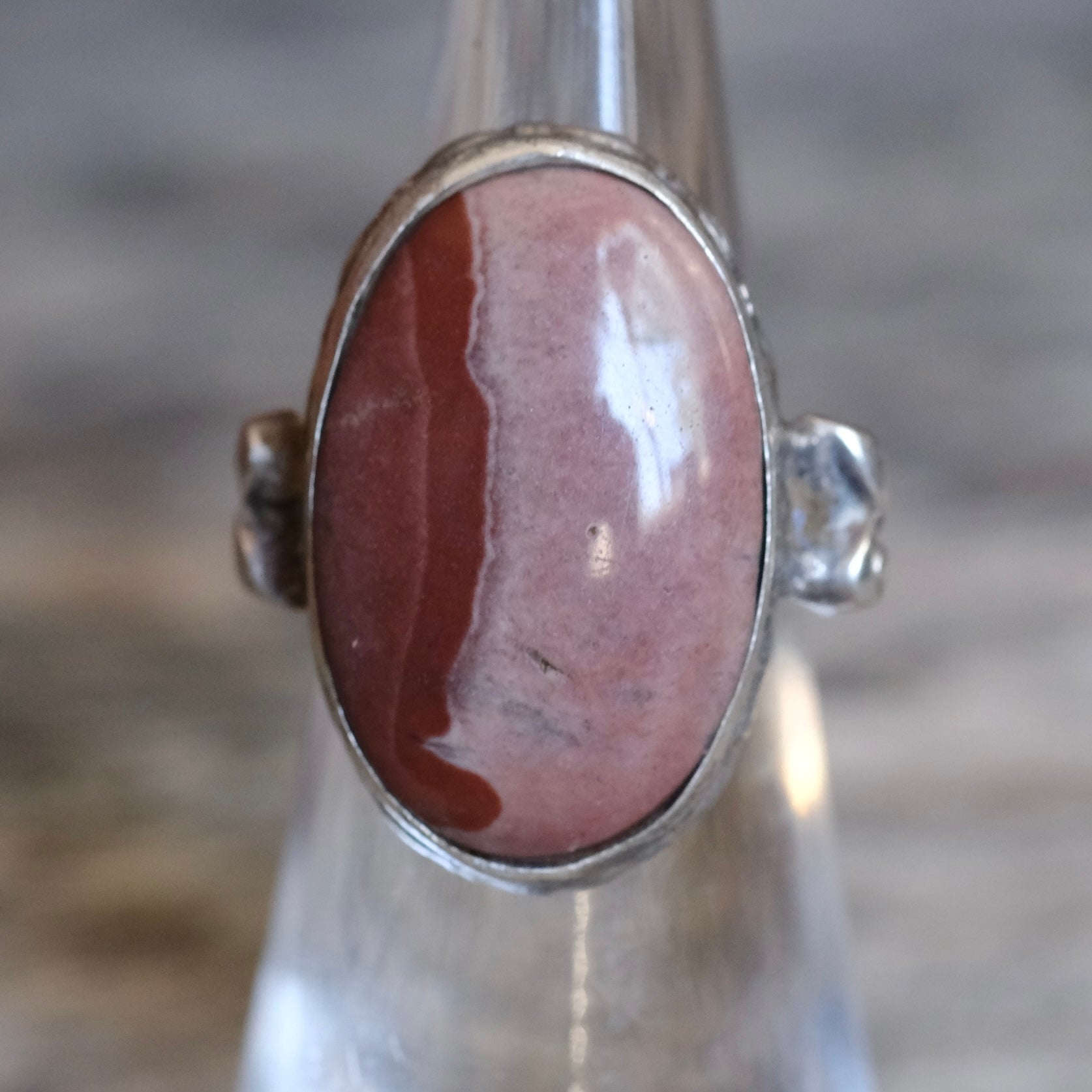 Vintage Sterling Jasper Ring 4.25
