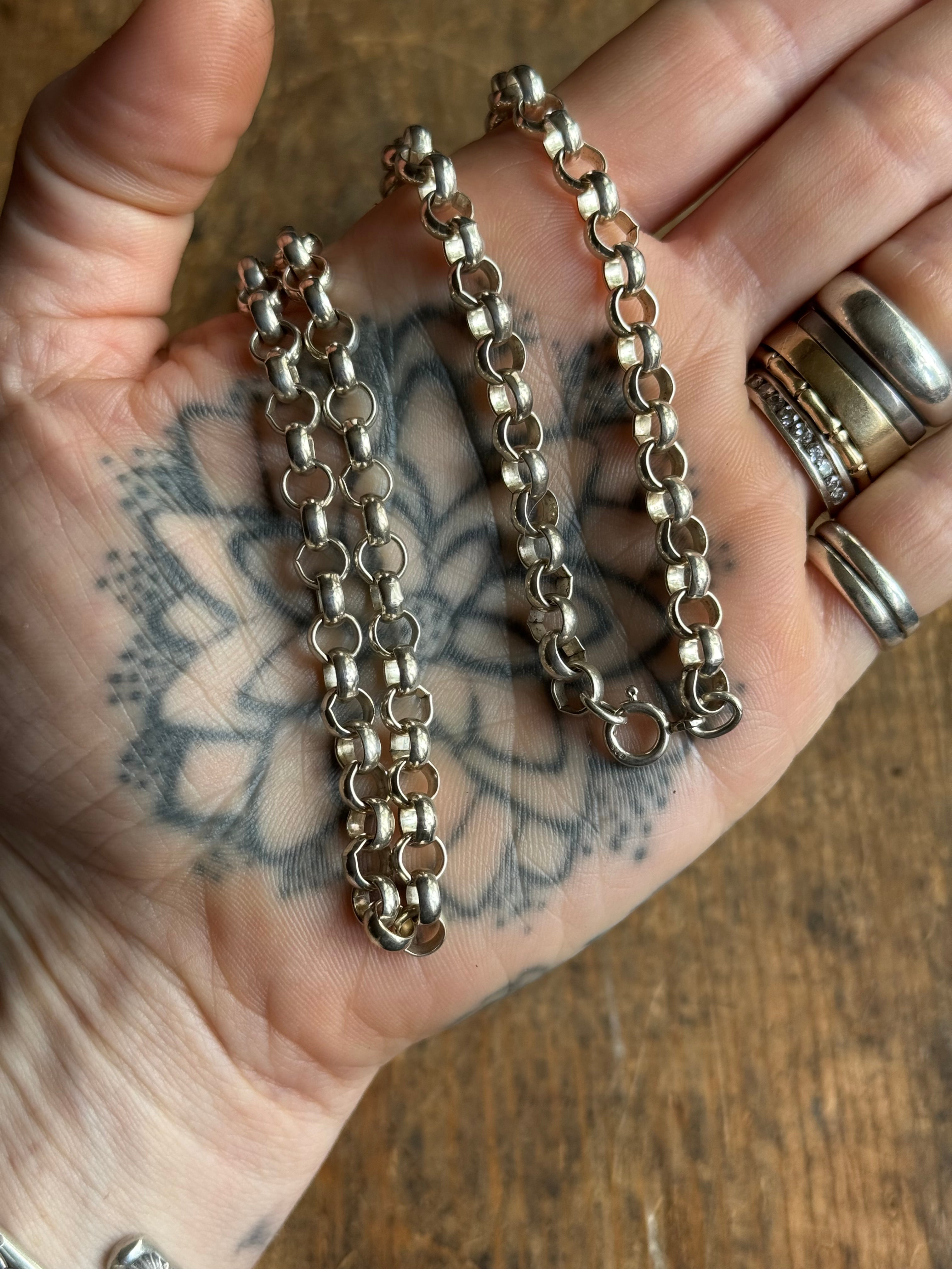 Vintage Sterling Silver 23” Rolo Chain