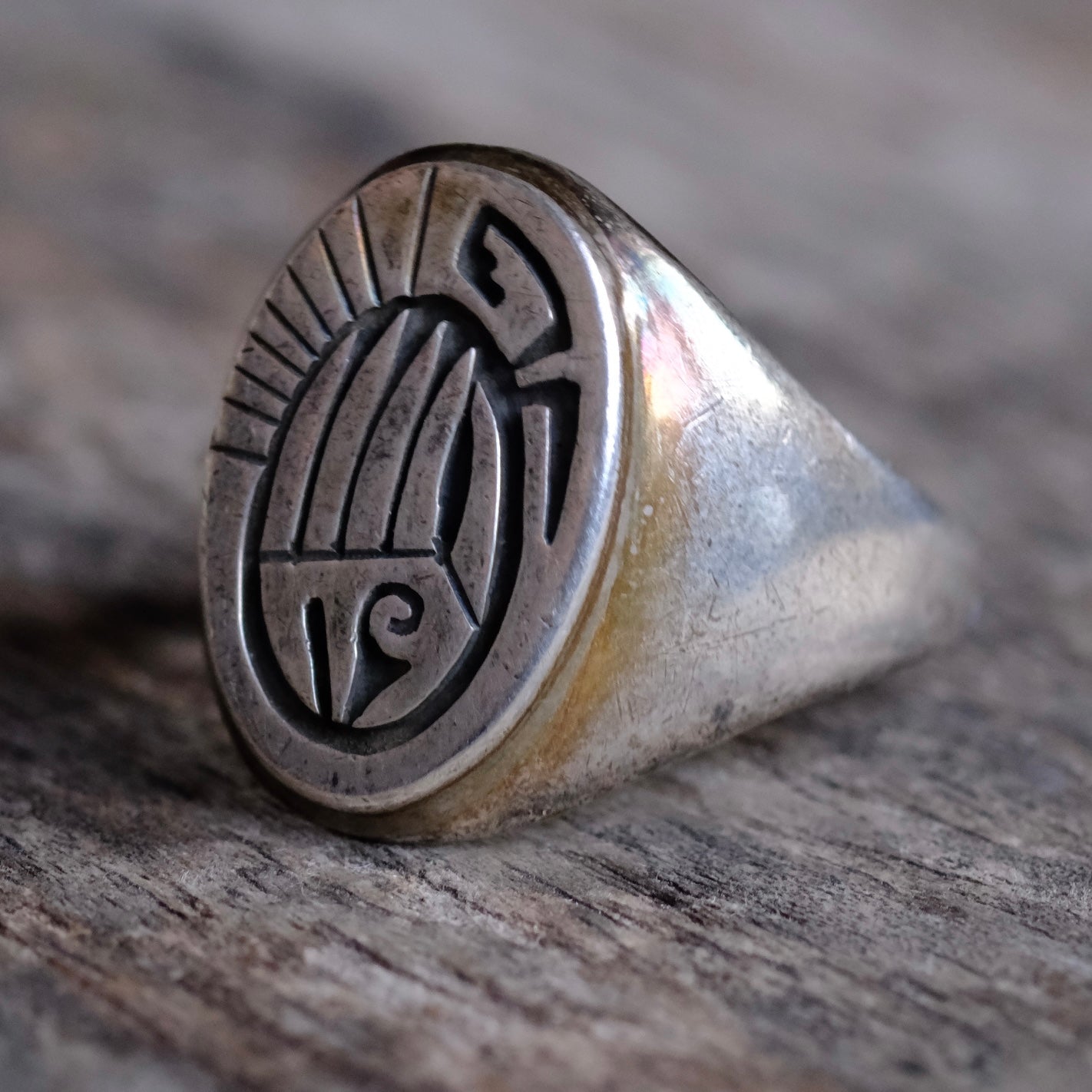 Vintage Sterling Silver Hopi Bear Claw Ring 10
